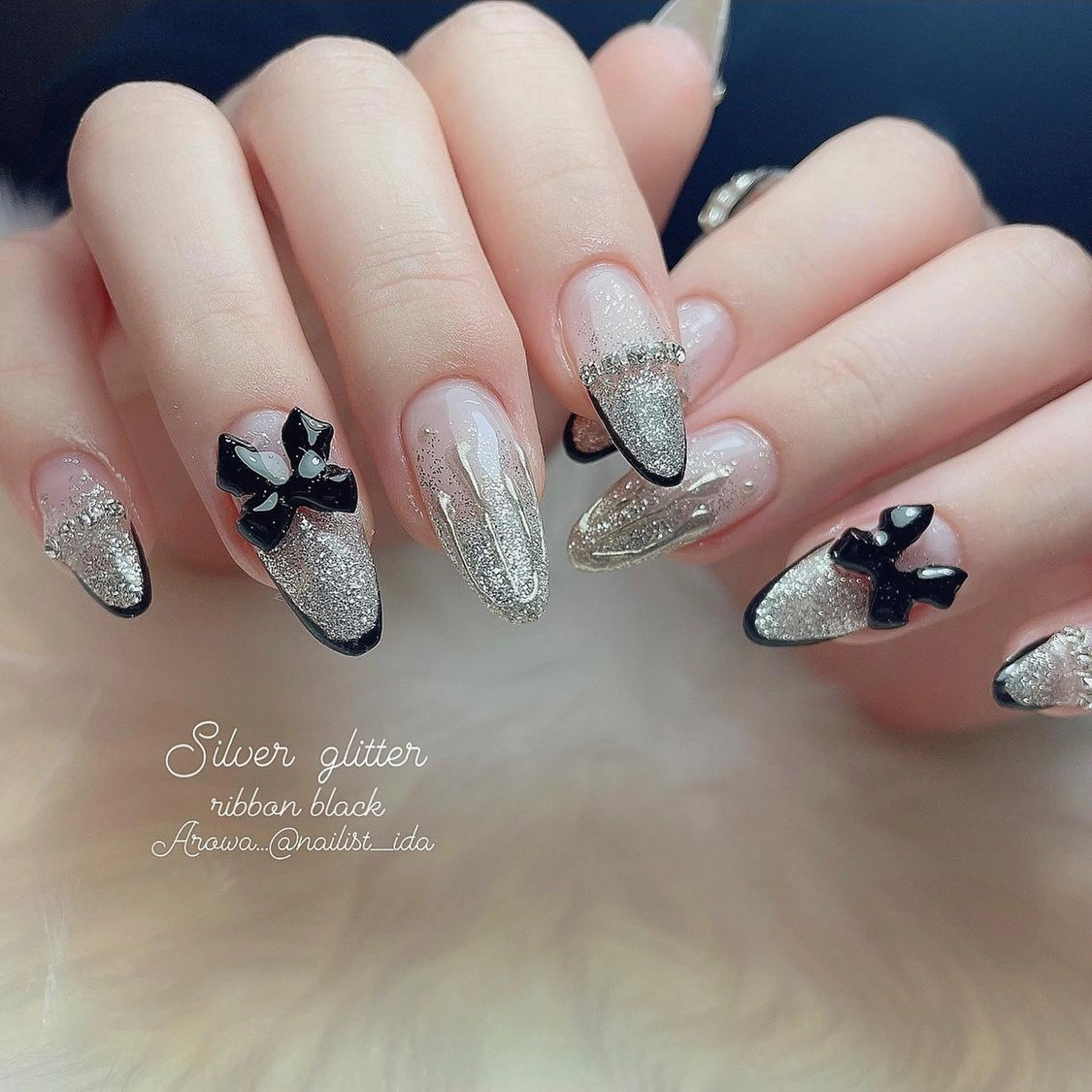 ネイル フレンチネイル リボン Arowa 伊田のネイルデザイン