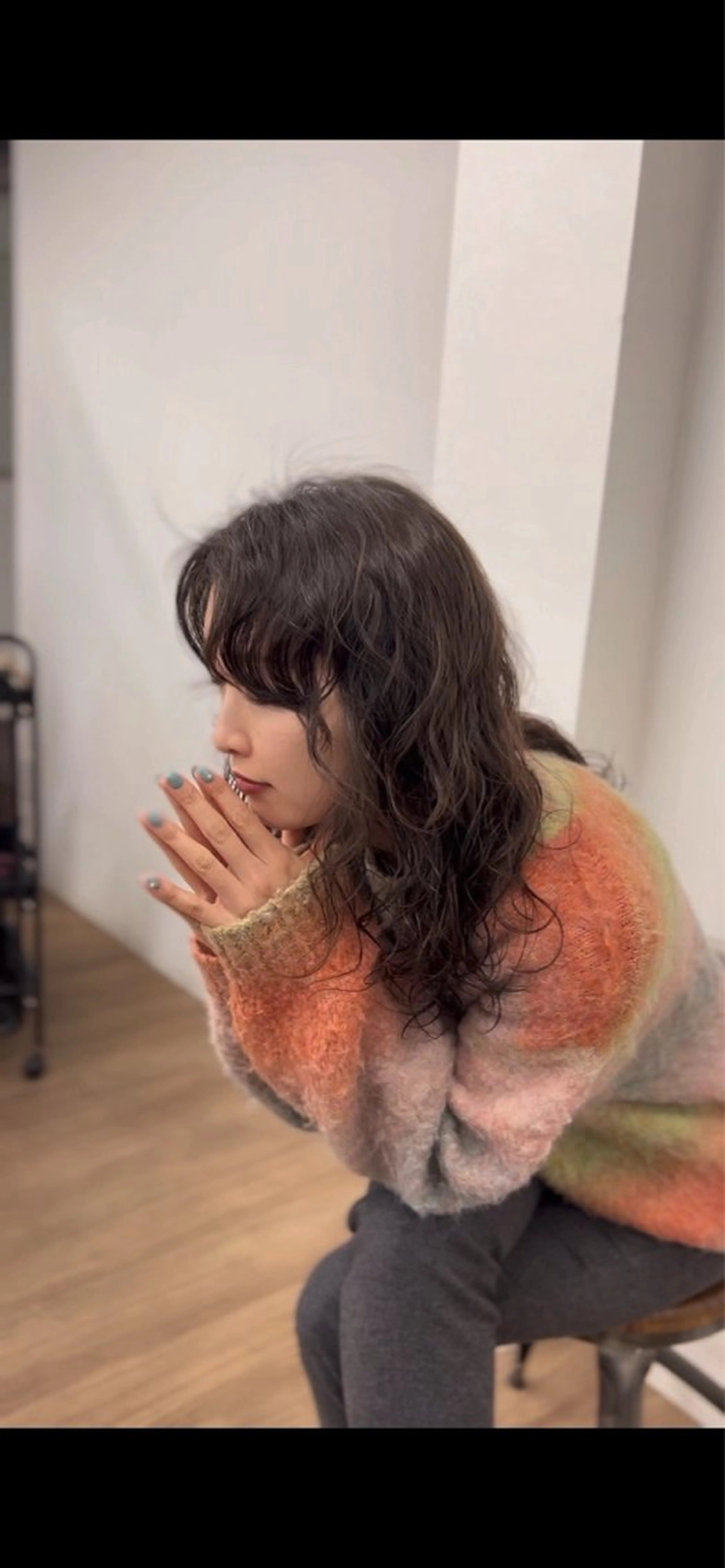 ロング パーマ 武田涼レイヤーカット 髪質改善×縮毛矯正のヘアスタイル