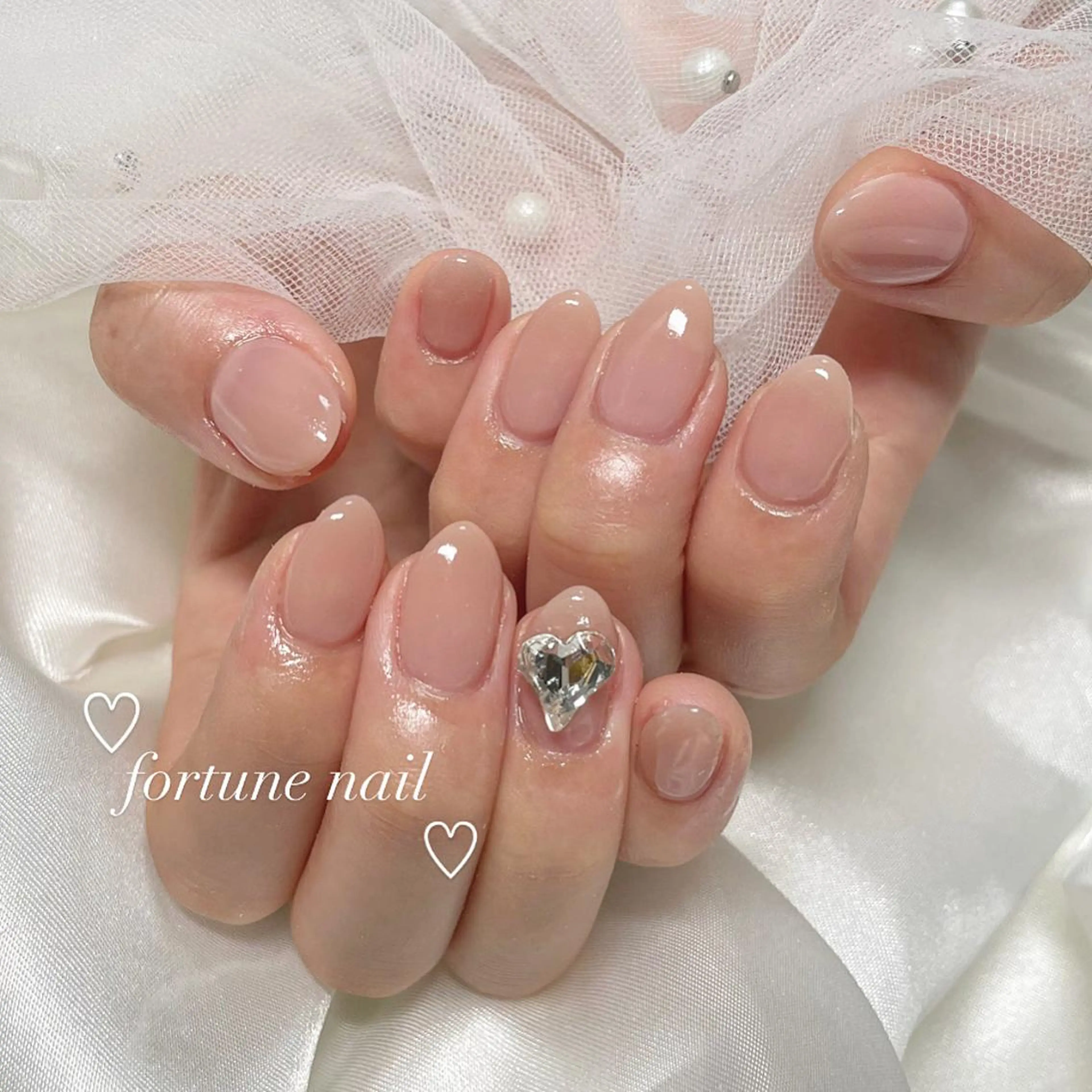 ネイル ハート ワンカラーネイル ピンク ハンドネイル ☆saori ☆のネイルデザイン