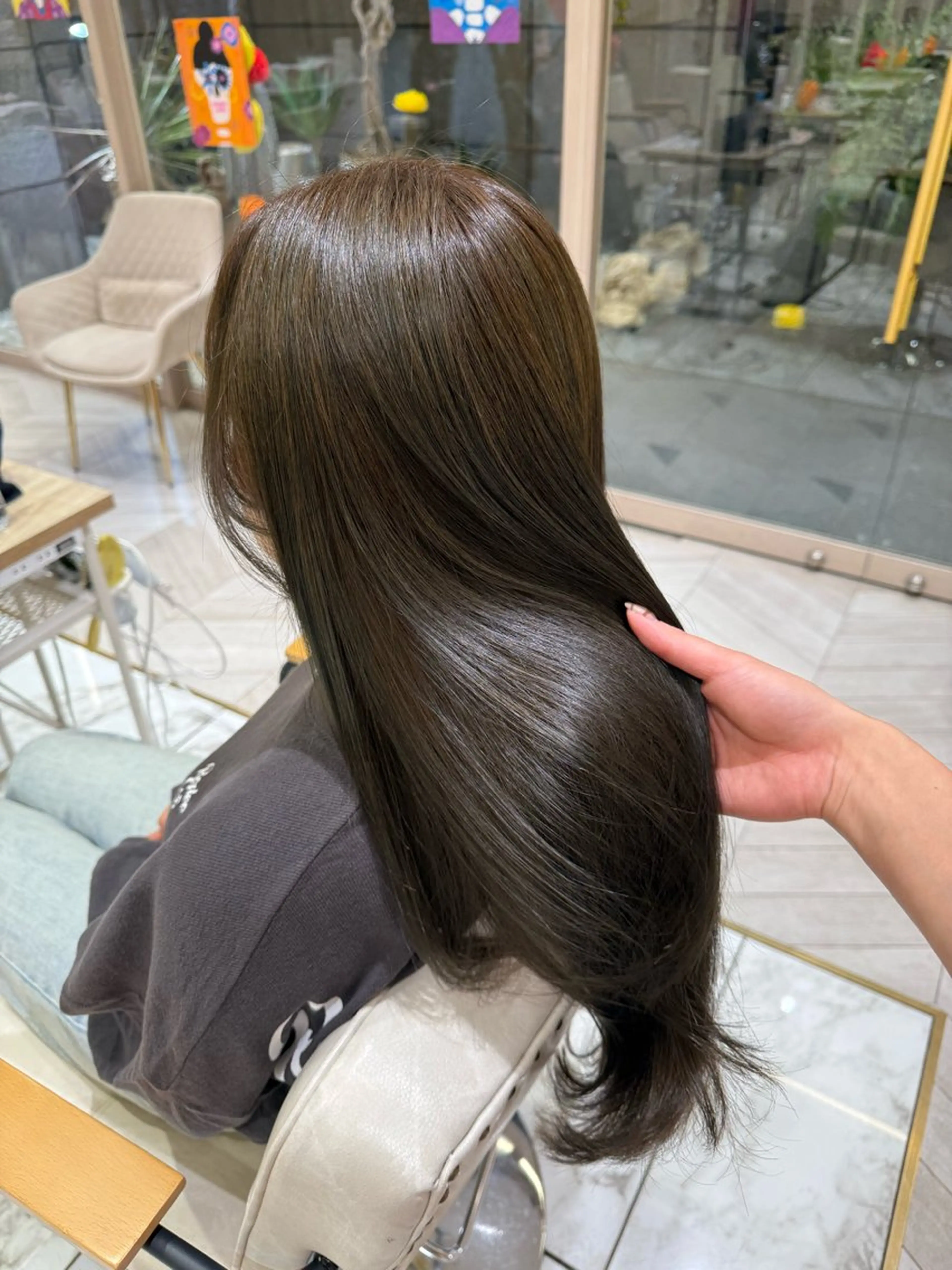 ロング カット ヘアカラー トリートメント hina☺︎ 髪質改善/ストレートのヘアスタイル