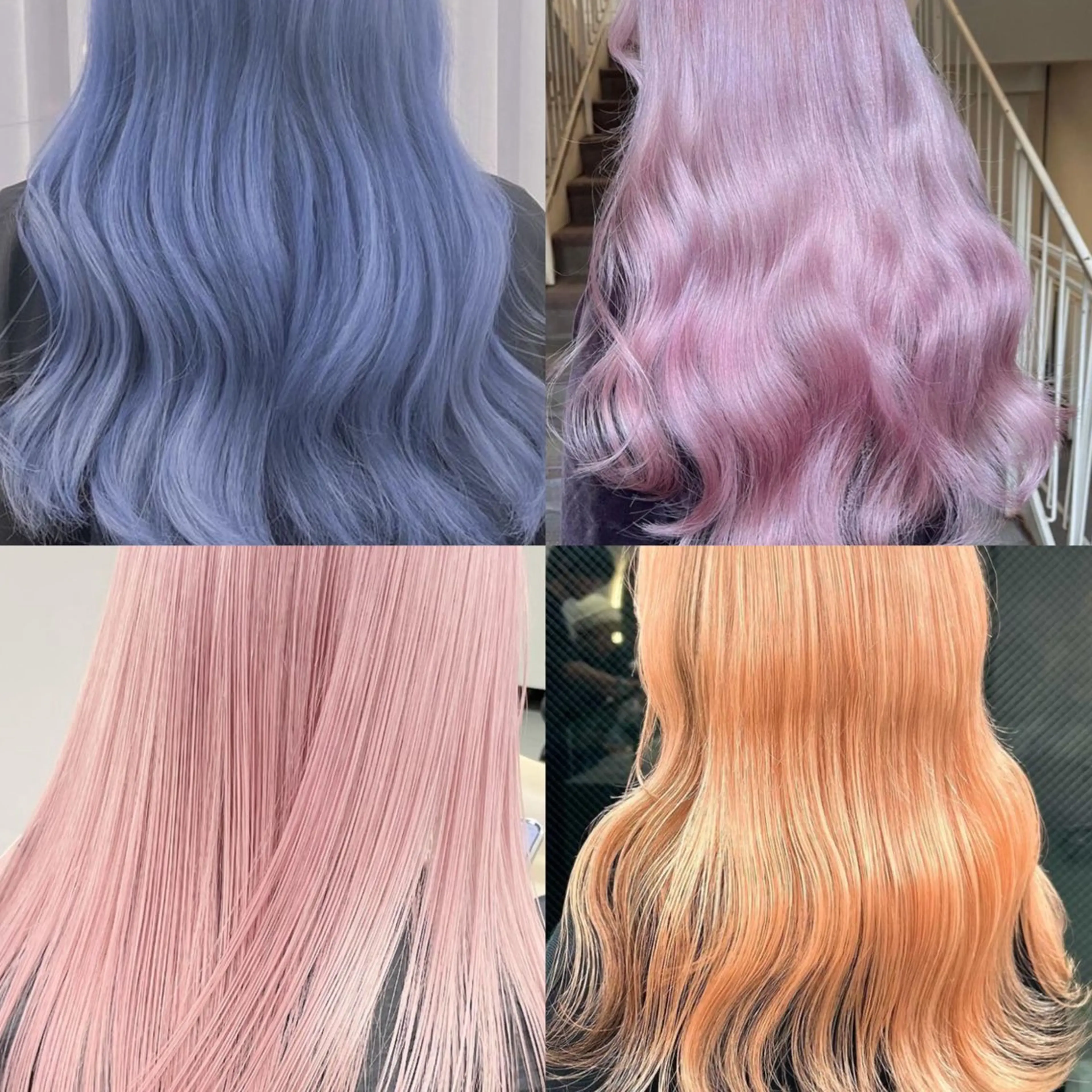 ロング カラー ヘアアレンジ メンズ メンズブリーチ ブリーチ ブルーカラー ブルーラベンダー ダブルカラー ヘアカラー トリートメント 🌟🍒ハイトーン 韓国ヘア/ユウミのヘアスタイル