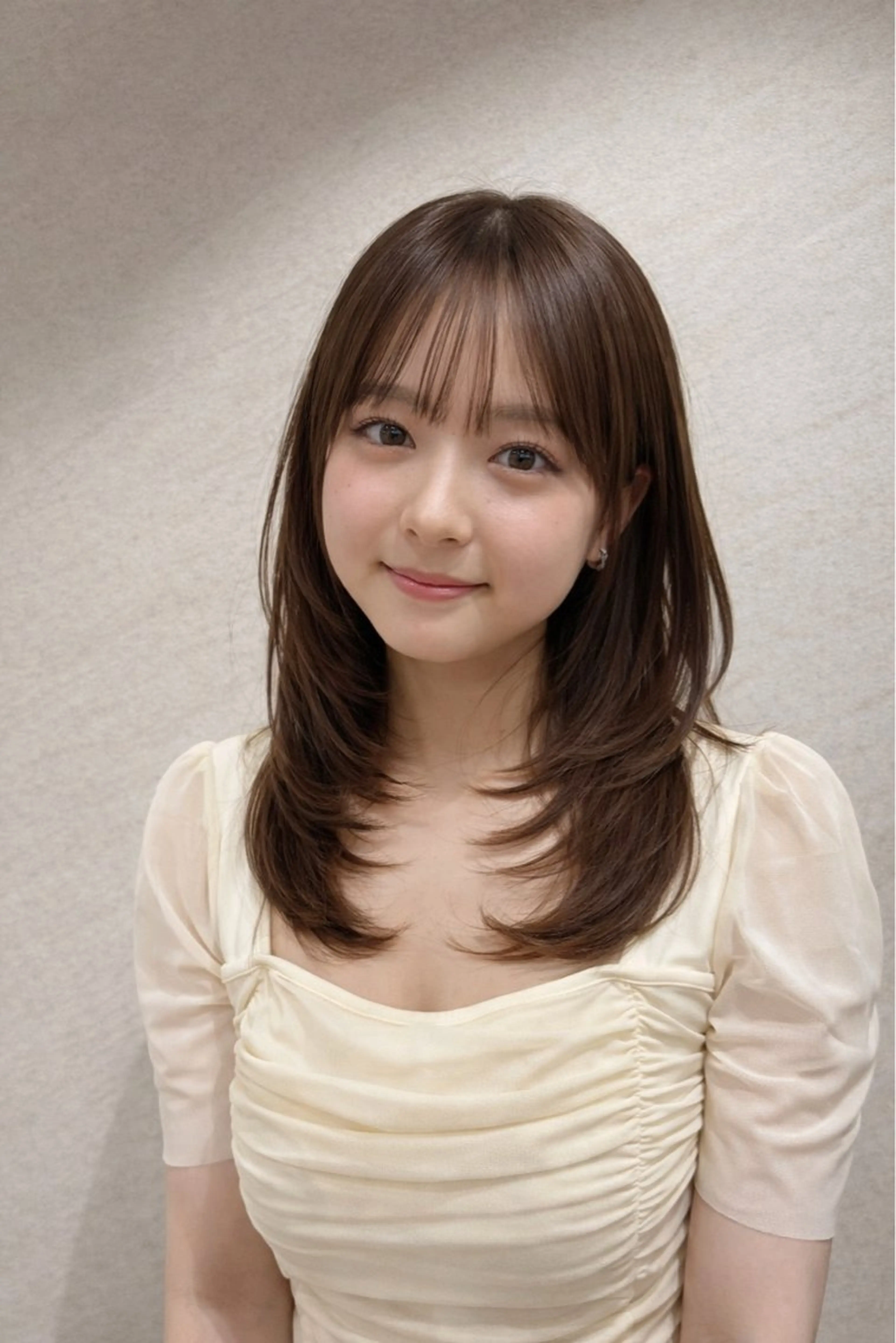 セミロング 顔周りカット レイヤーカット 🎀髪質改善・艶髪カ ラー🎀YUMEKAのヘアスタイル