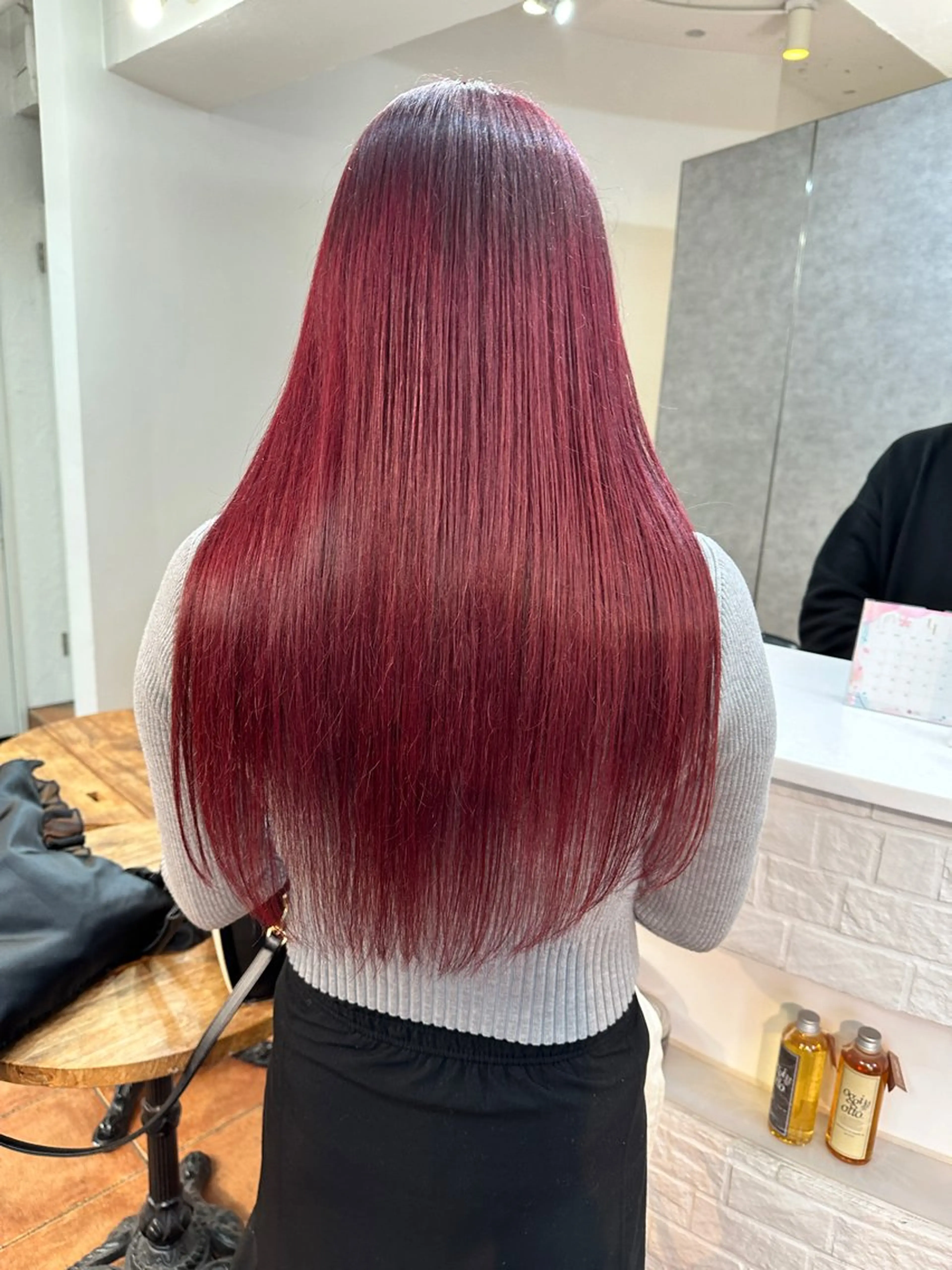 ロング カラー ピンクカラー/ ブリーチなしRINAのヘアスタイル