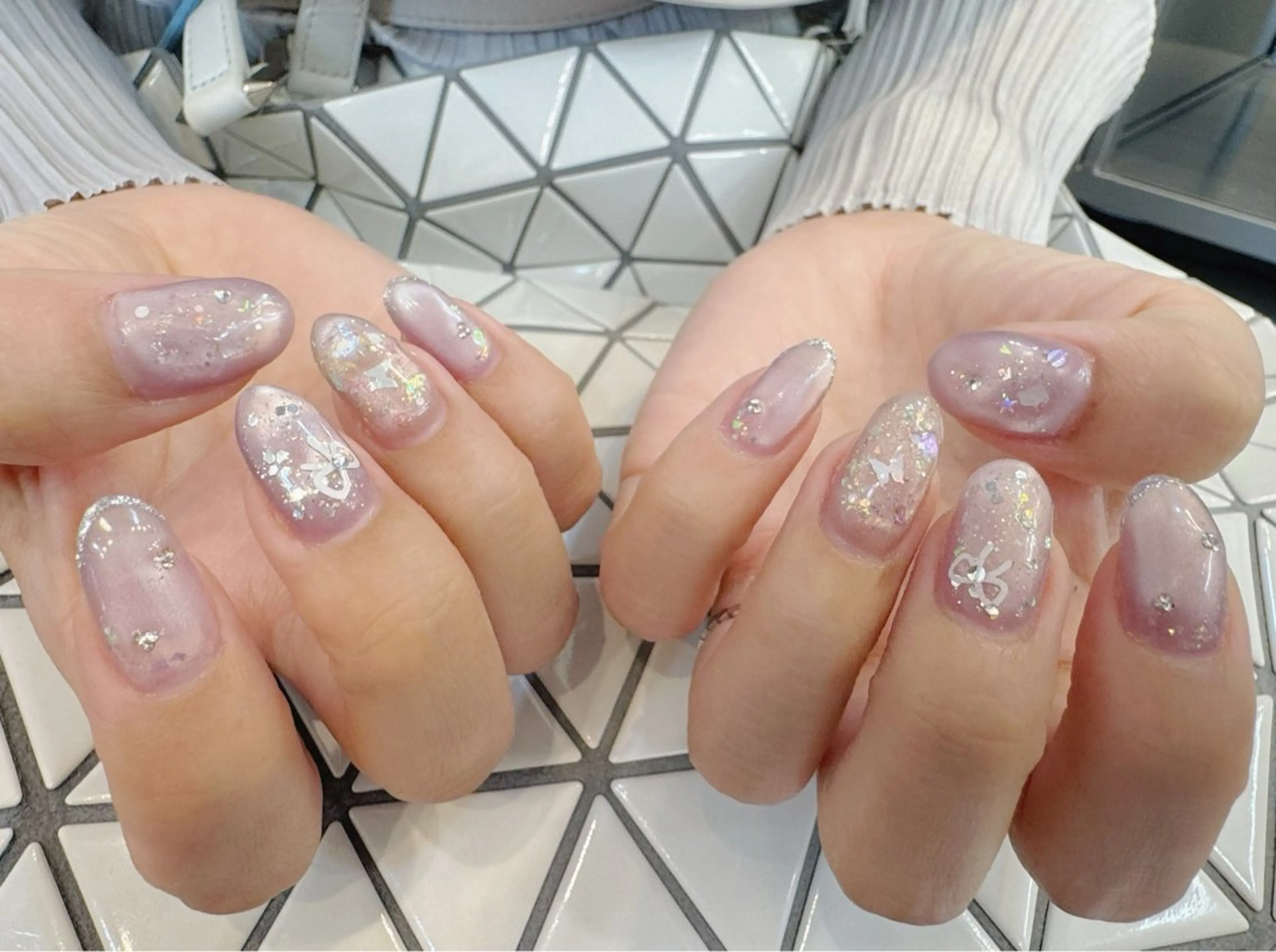 ネイル アートネイル フットネイル ジェルネイル ハート マグネットネイル Babarla Nailのネイルデザイン