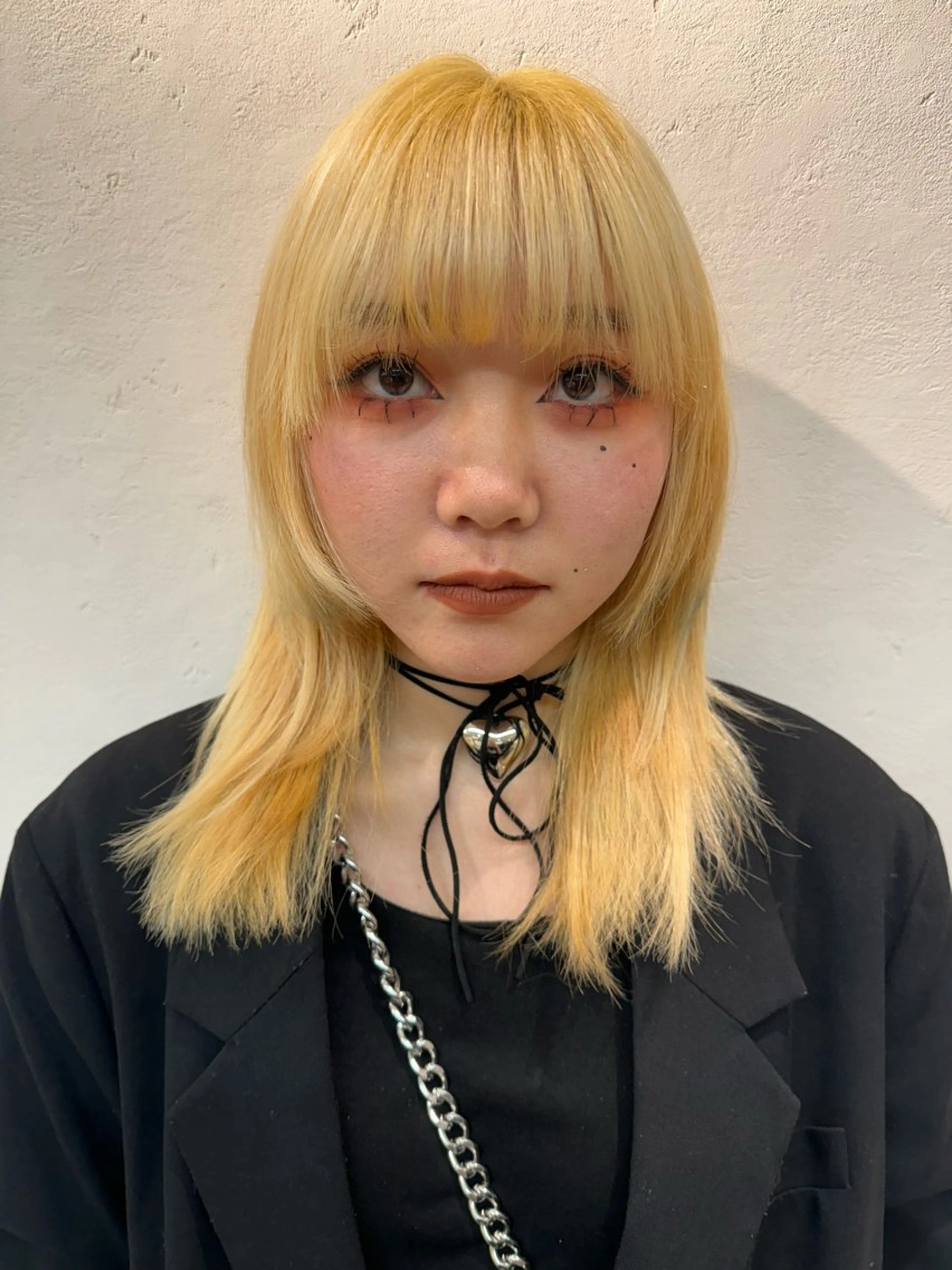 セミロング ヘアカラー パーマ/ハイトーン /吉田眞のヘアスタイル