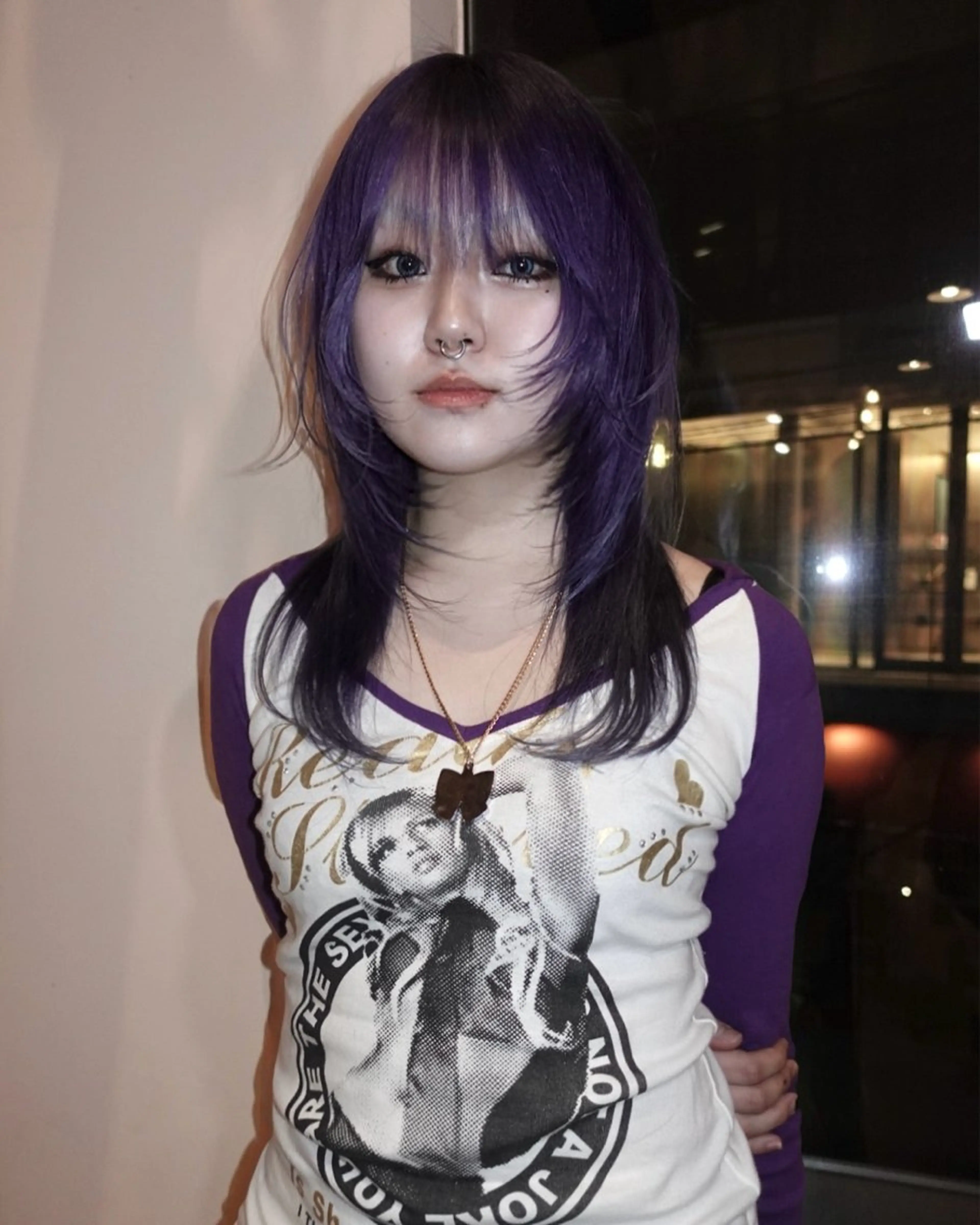 ミディアム ヘアカラー トリートメント Null 表参道所属・岩下昂世/ ハイトーン/デザインのヘアスタイル