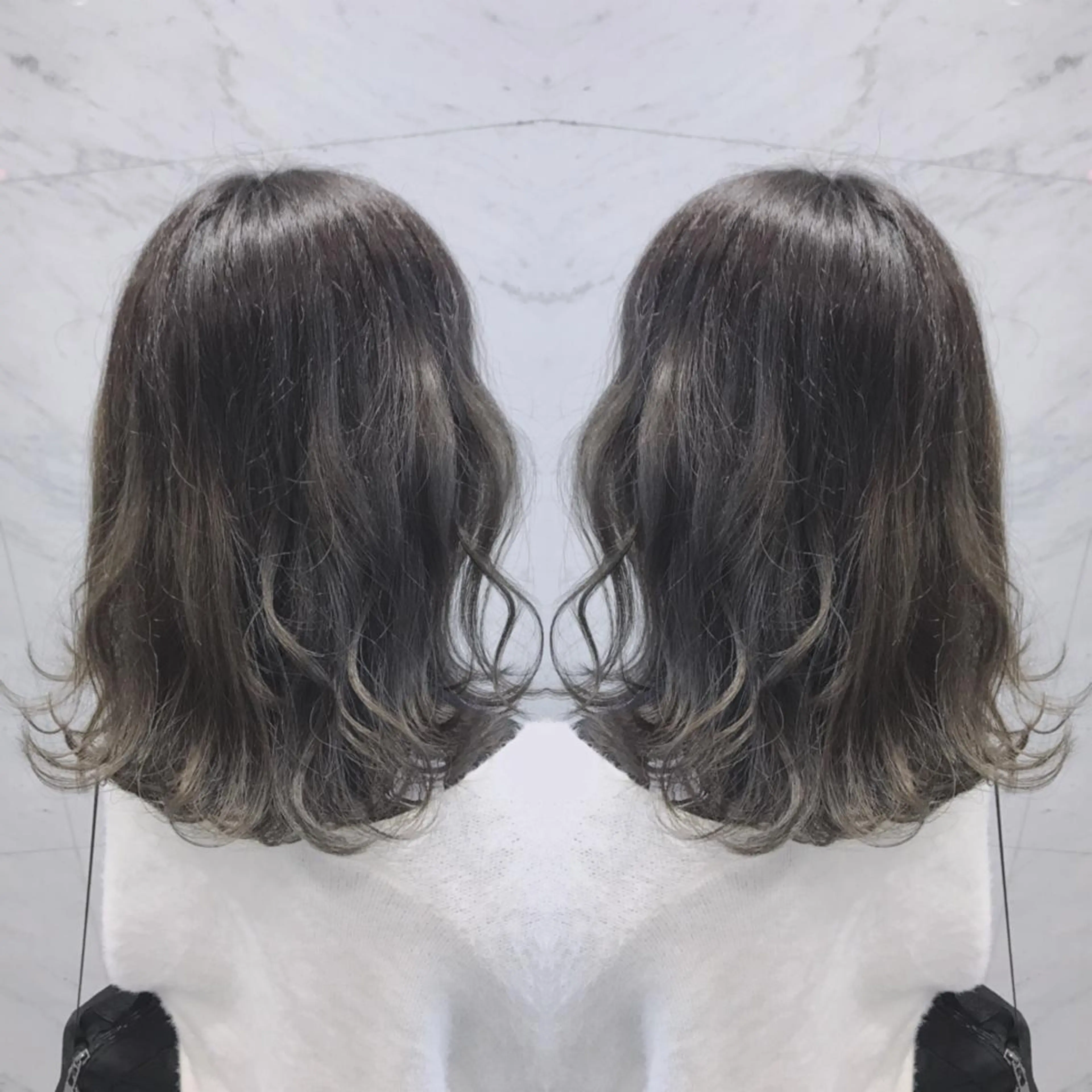 ミディアム カラー カット ヘアカラー トリートメント cecil hair所属・重政 和樹のヘアスタイル