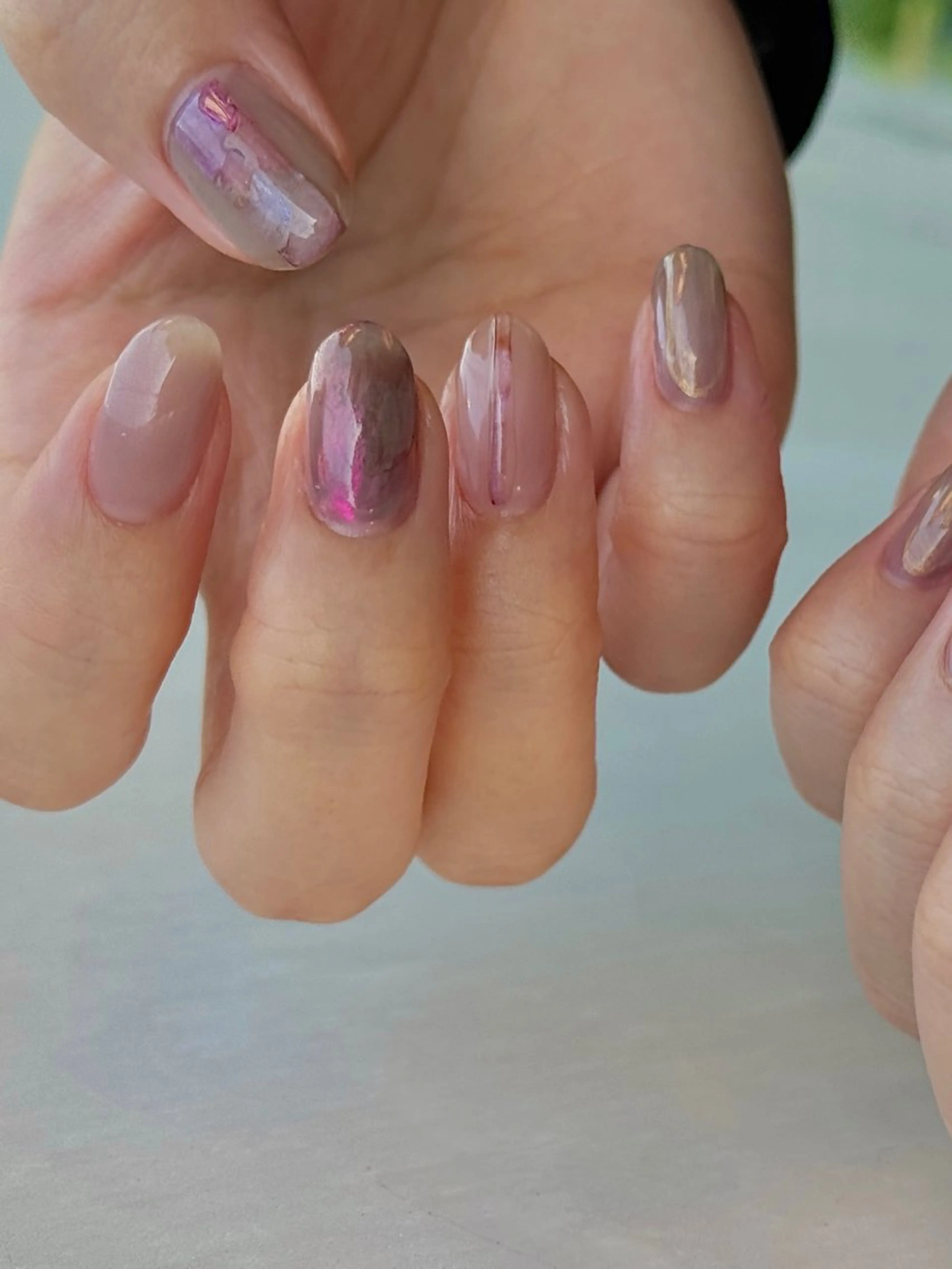 ネイル アートネイル マグネットネイル ニュアンスネイル ハンドネイル なんば堀江/育爪施術 ニュアンス✻Kaphのネイルデザイン