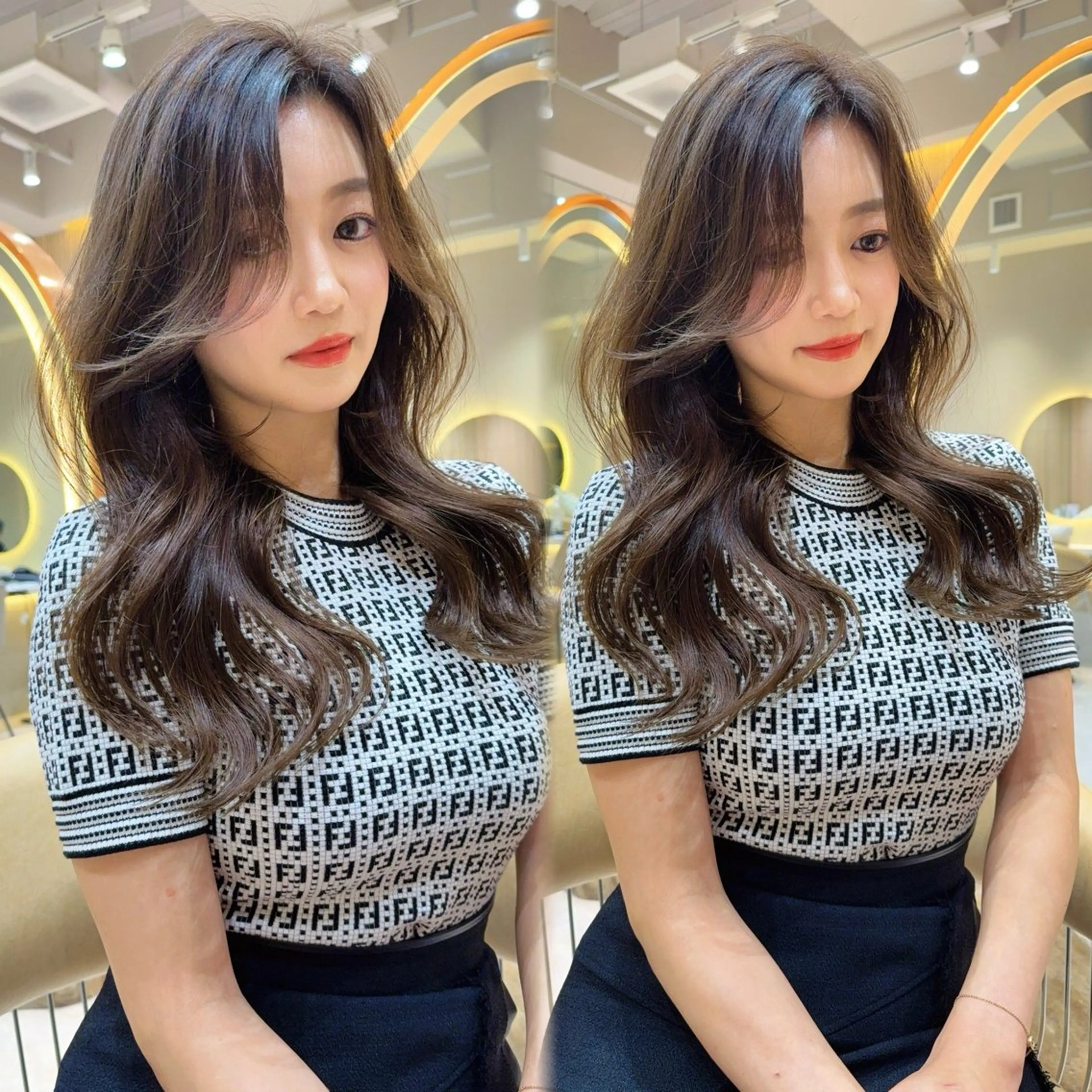 セミロング カラー カット ヘアカラー トリートメント レイヤー❣️縮毛矯正 川村利幸のヘアスタイル