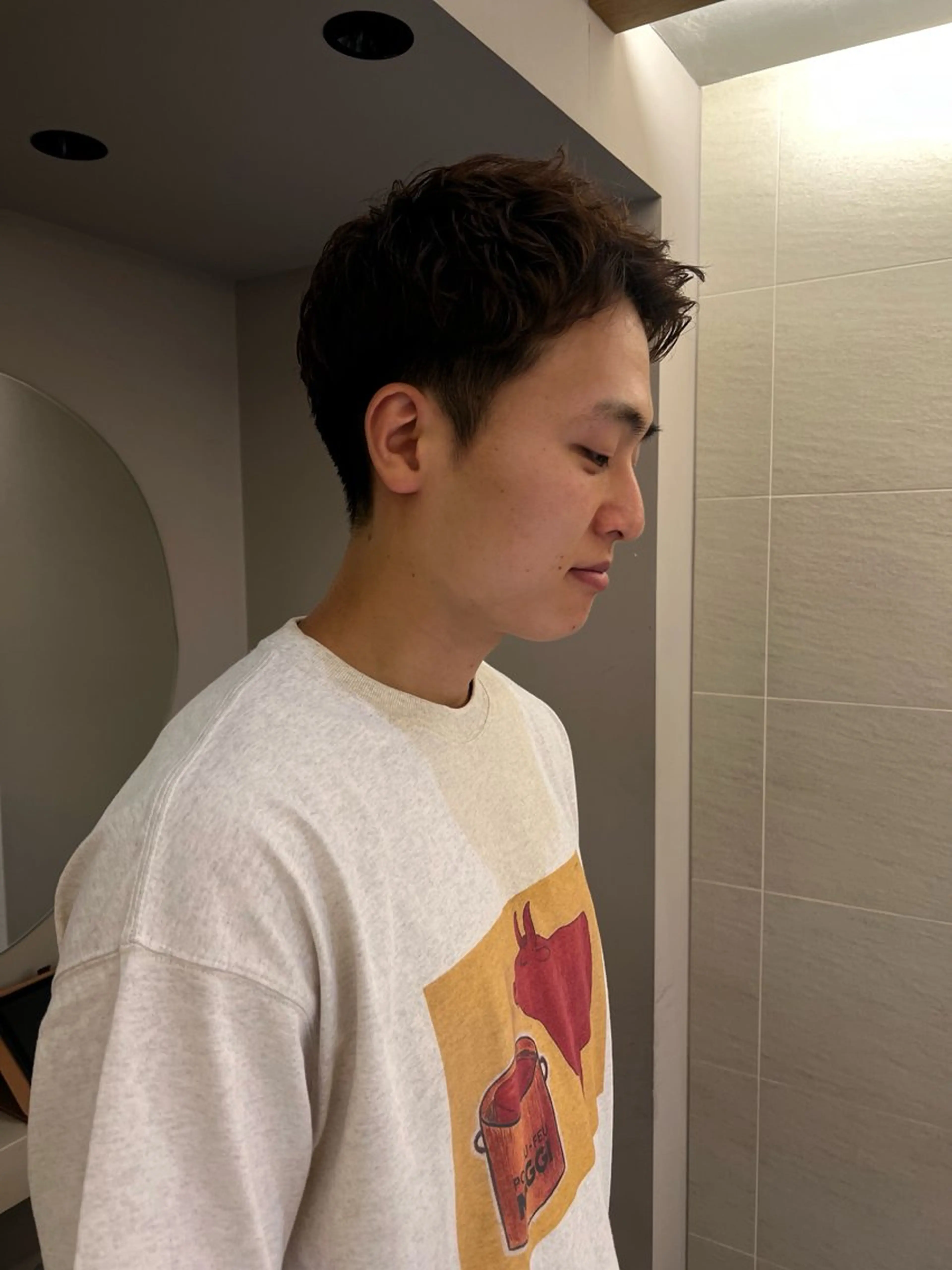 ショート パーマ メンズ スパイキーショート ショートヘア yiye   神宮前所属・manami /暖色 /カットモデル募集のヘアスタイル