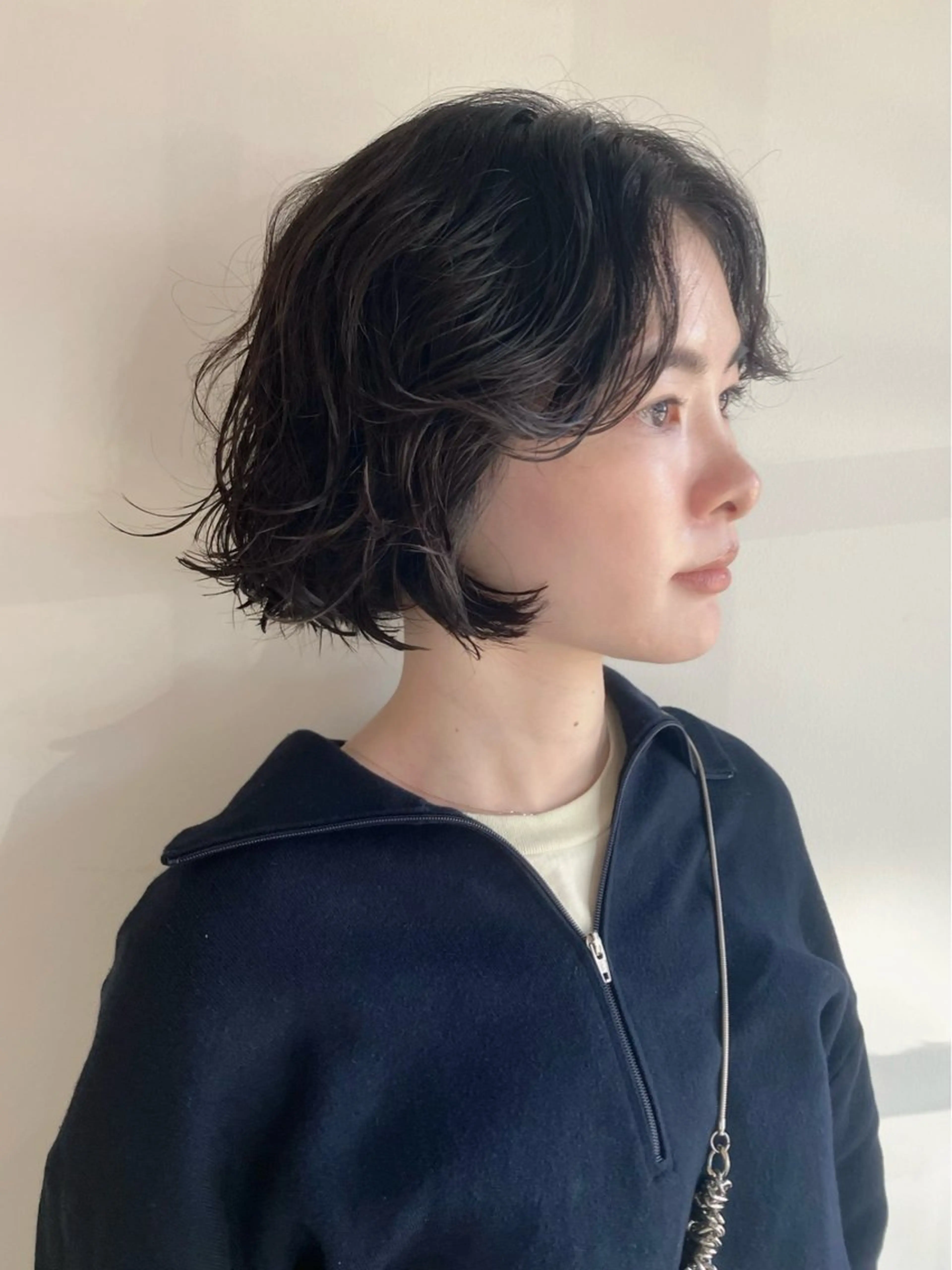 ショート パーマ ボブ ニュアンスパーマ カット パーマ 川間 将彦のヘアスタイル