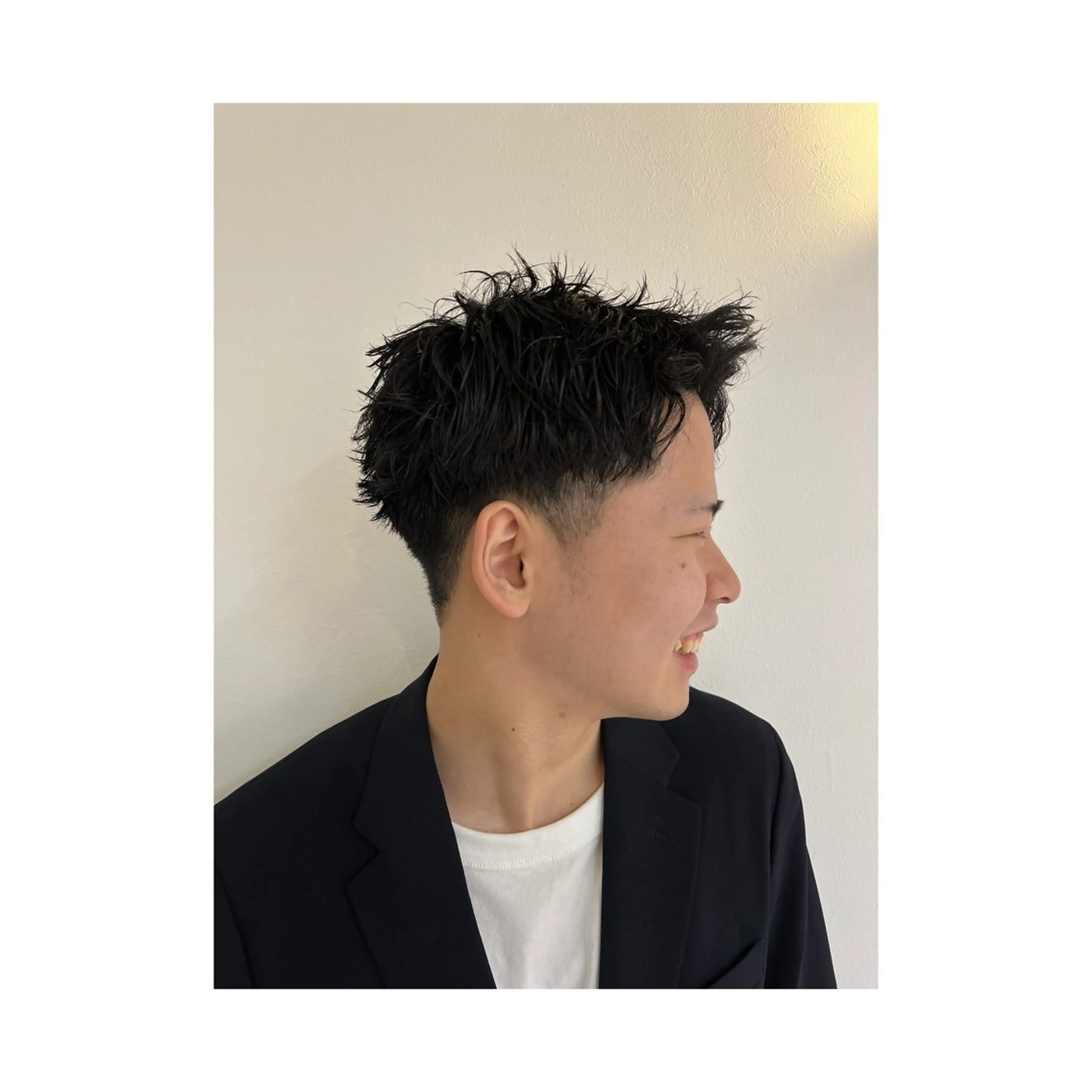 パーマ メンズ アップバング メンズパーマ カット パーマ 長島 美織のヘアスタイル