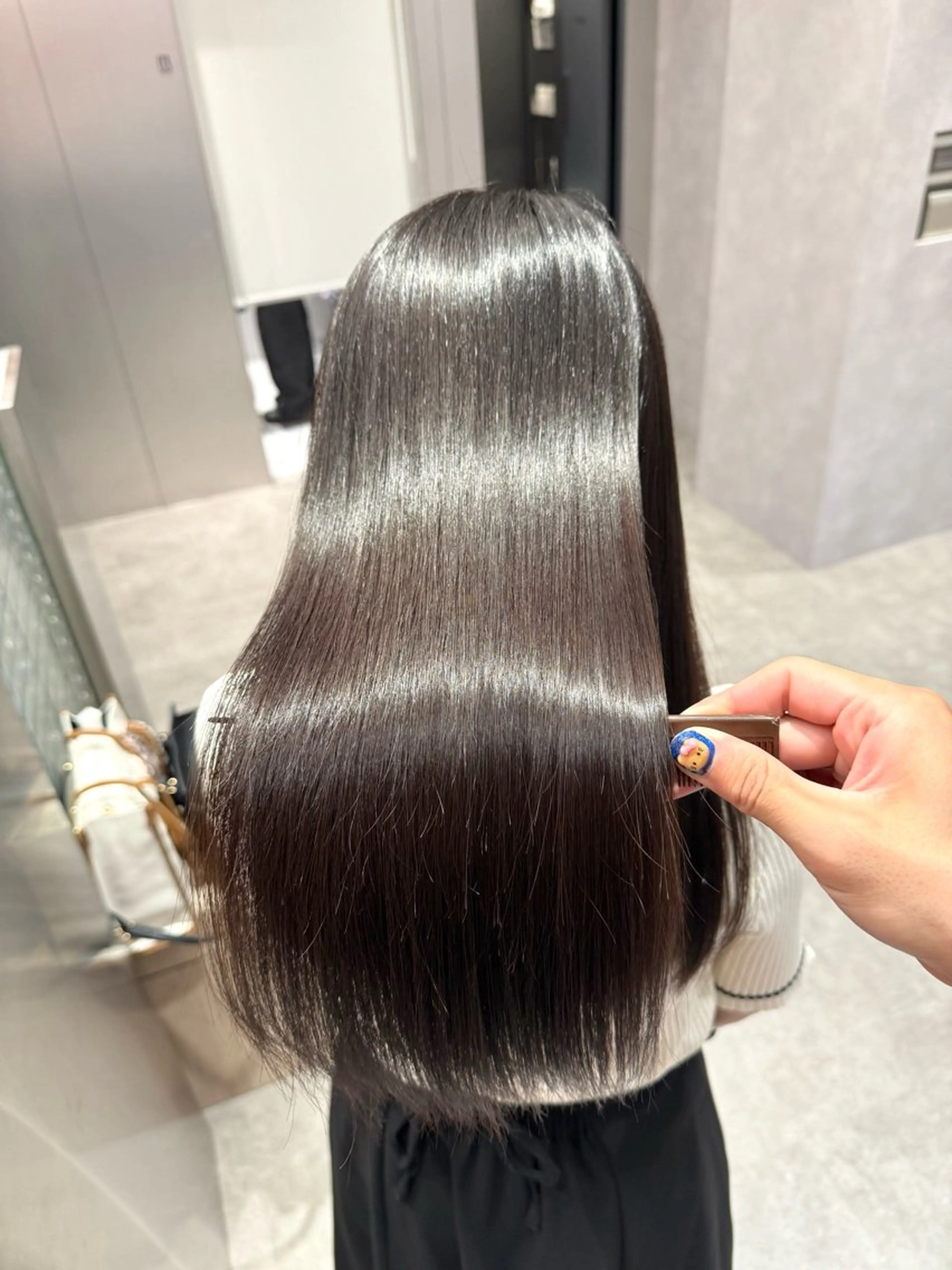 ロング カラー パーマ ヘアアレンジ 髪質改善 縮毛矯正 トリートメント ストレートパーマ 縮毛矯正 トリートメント salowin新宿East3階所属・艶美髪/髪質改善 /縮毛矯正/木元渓太のヘアスタイル