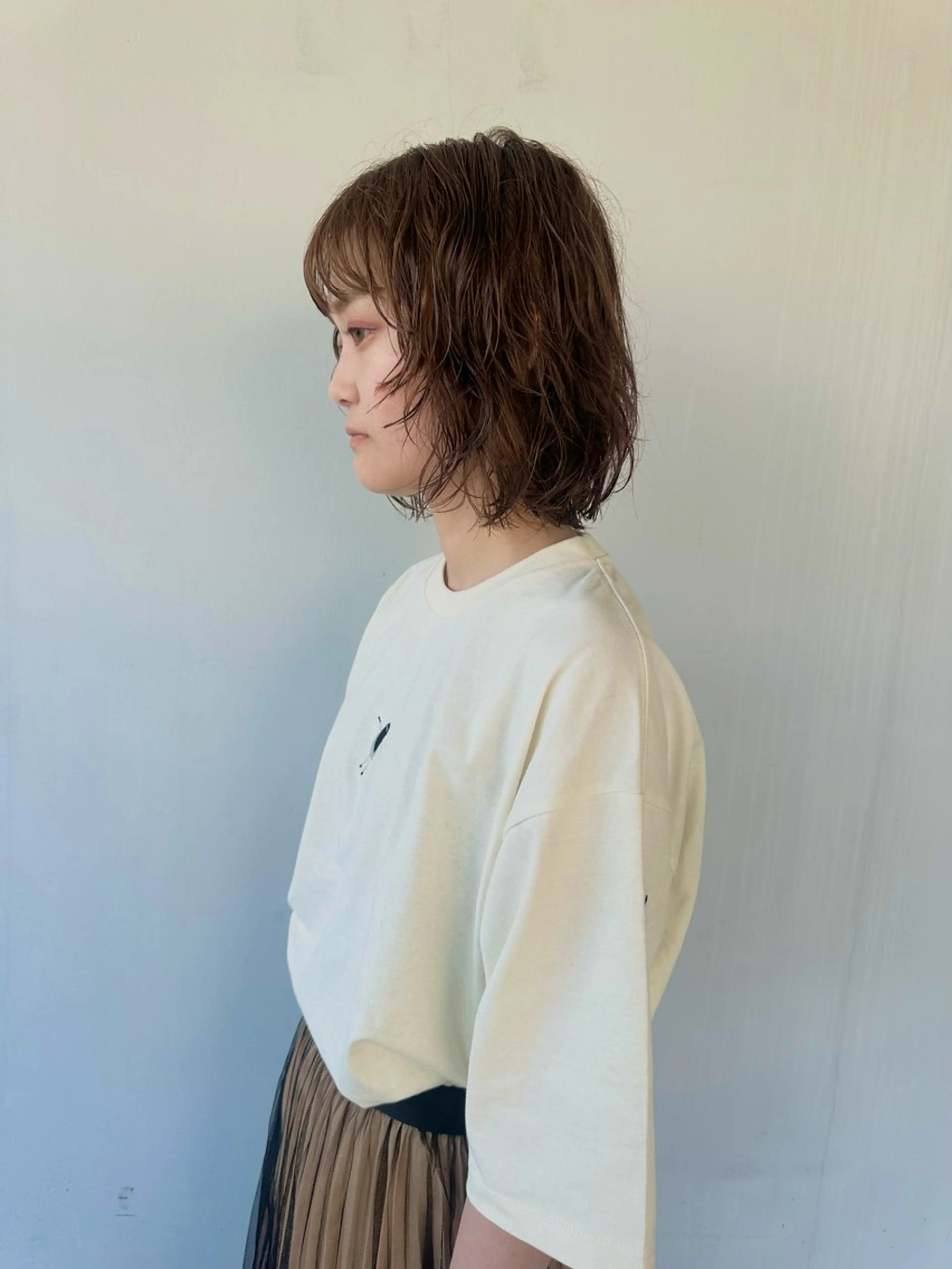 ミディアム ミディアムパーマ 青木龍樹/パーマモデ ル/似合わせパーマのヘアスタイル