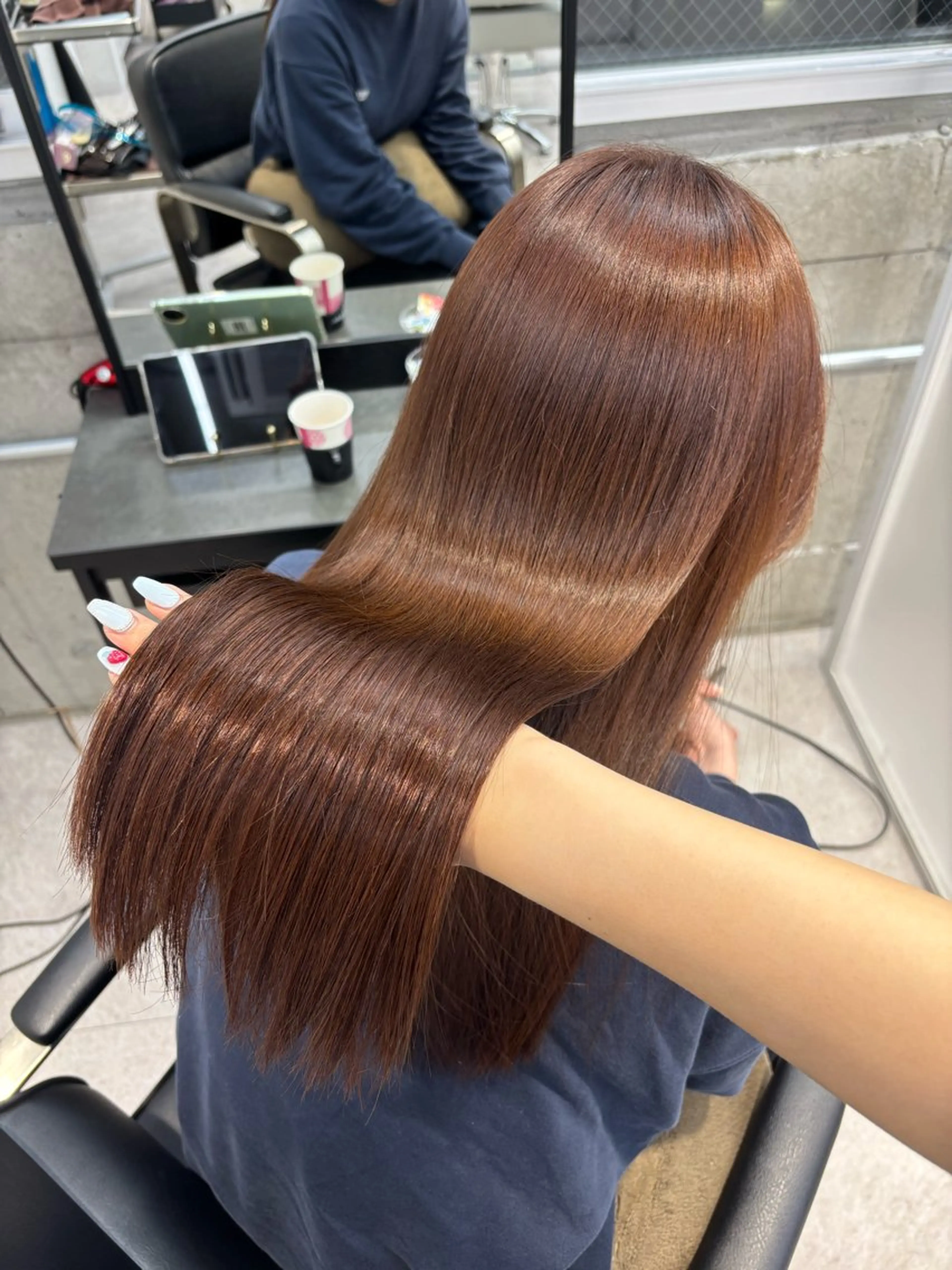 ロング カラー カット ヘアカラー トリートメント ヘッドスパ ヒマワリ/ ワンホン/髪質改善のヘアスタイル