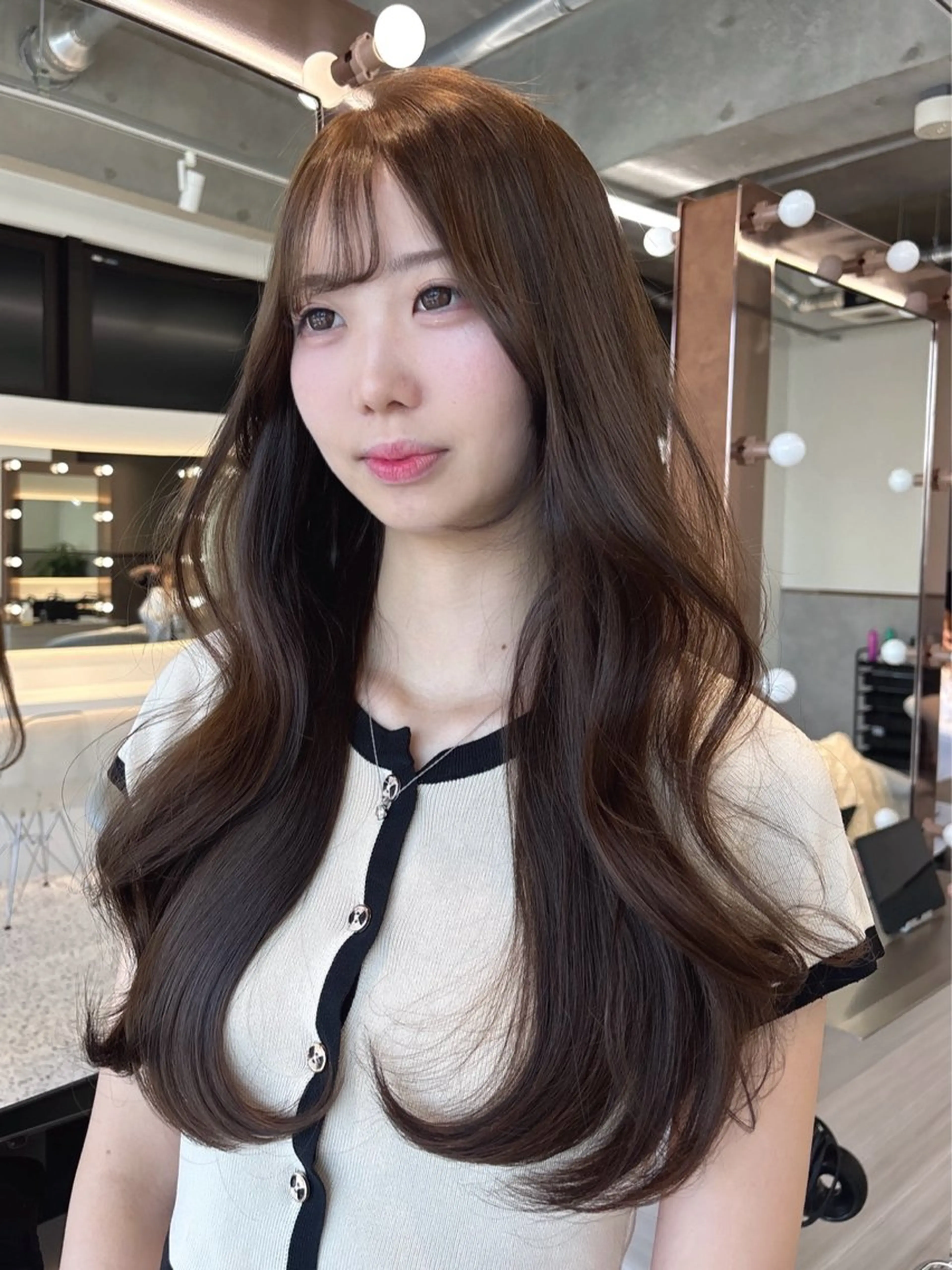 ロング カラー ブラウンカラー カット ヘアカラー トリートメント 🍒ブリーチなしカラ ー／Sakura🍒のヘアスタイル