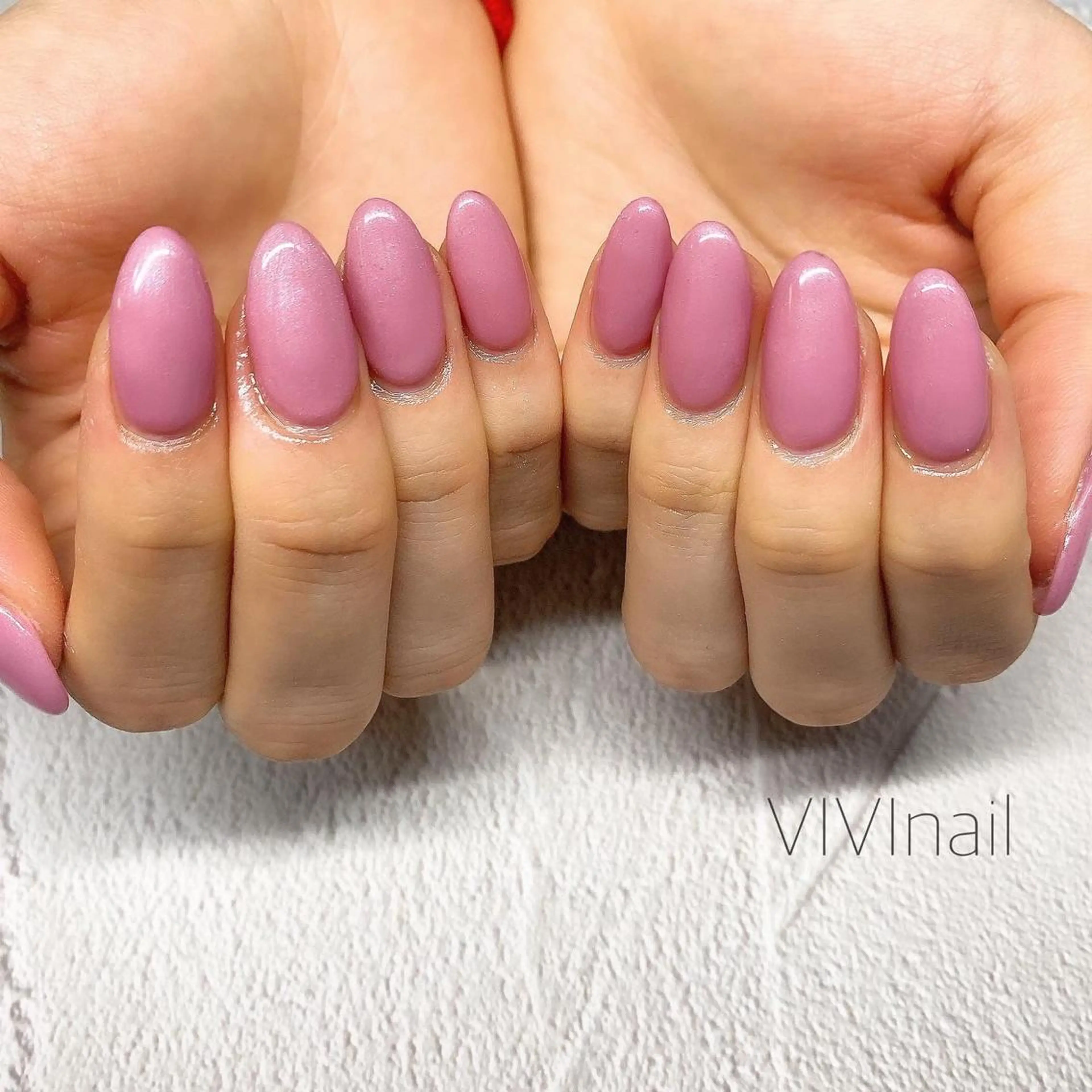 ネイル ワンカラーネイル ピンク シンプルネイル ハンドネイル vivi nailのネイルデザイン