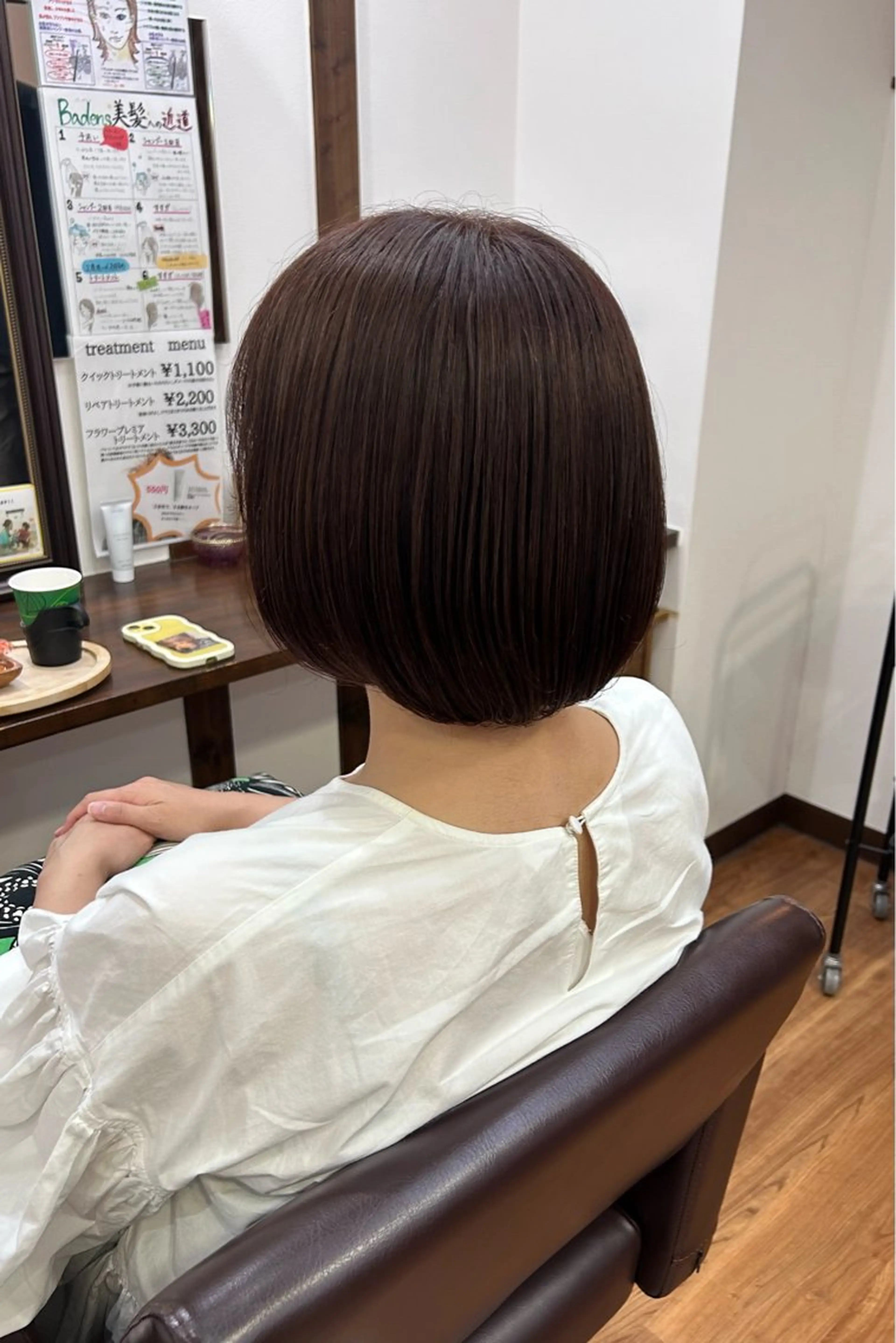 ミディアム カラー ブリーチ ブラウンカラー ブリーチなしカラー ピンクカラー ピンクブラウン flower所属・原田 歩実のヘアスタイル