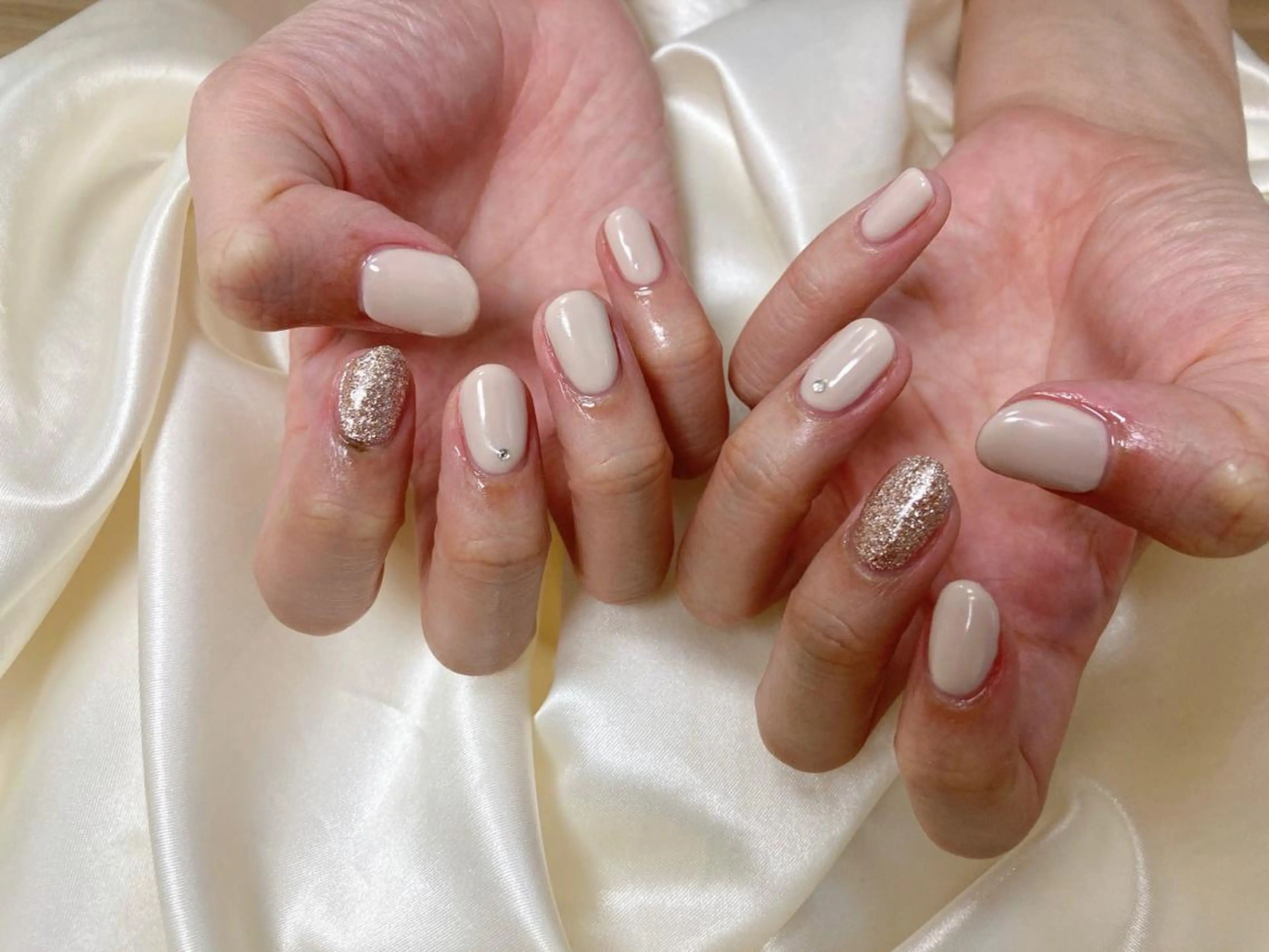 ネイル ラメ(グリッター) ストーンネイル ハンドネイル Mogu nail 二子玉川のネイルデザイン