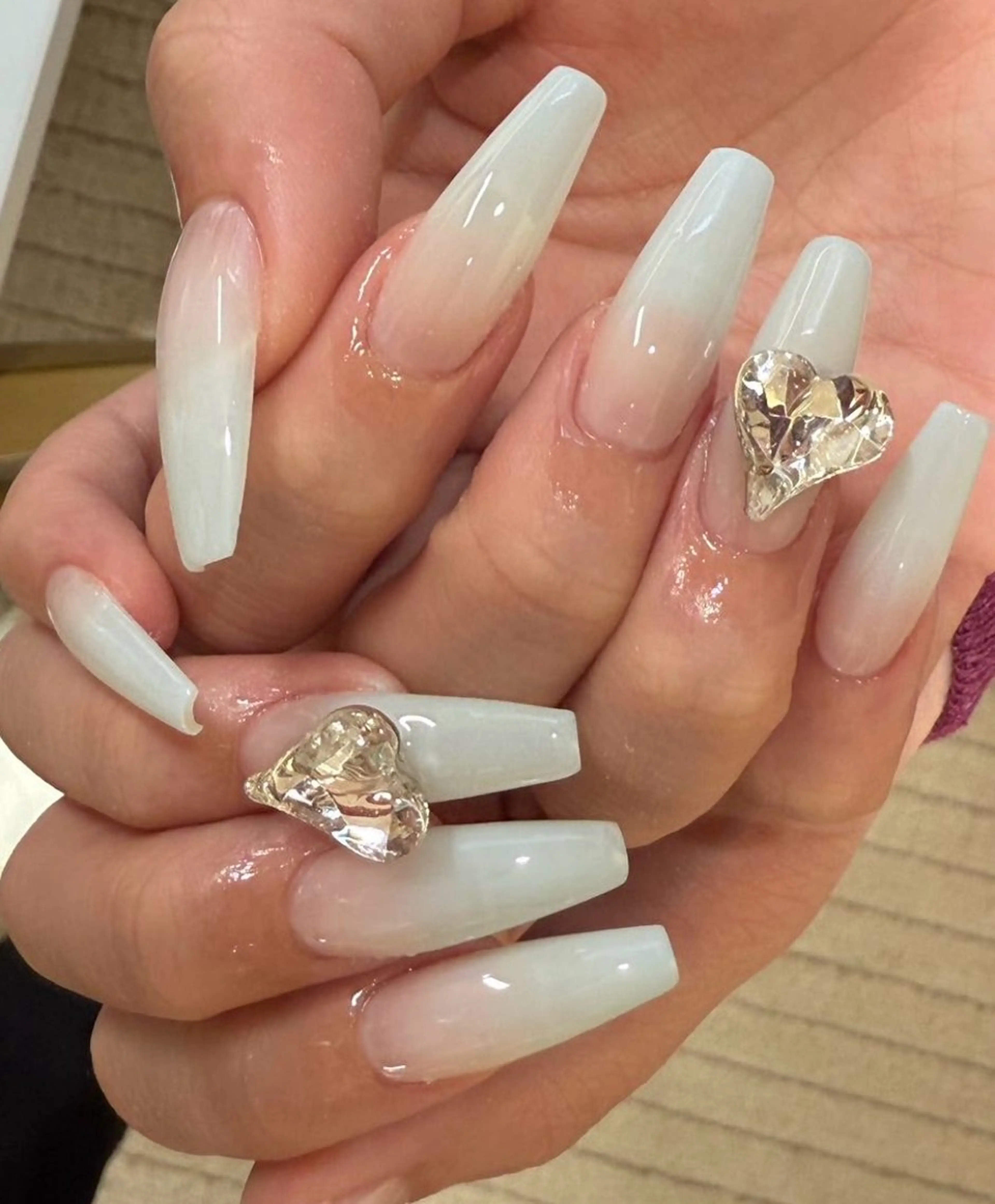 ネイル チークネイル 長さ出し フレンチネイル ガーリー 韓国ネイル SunNail池袋駅 ワンホンネイルのネイルデザイン