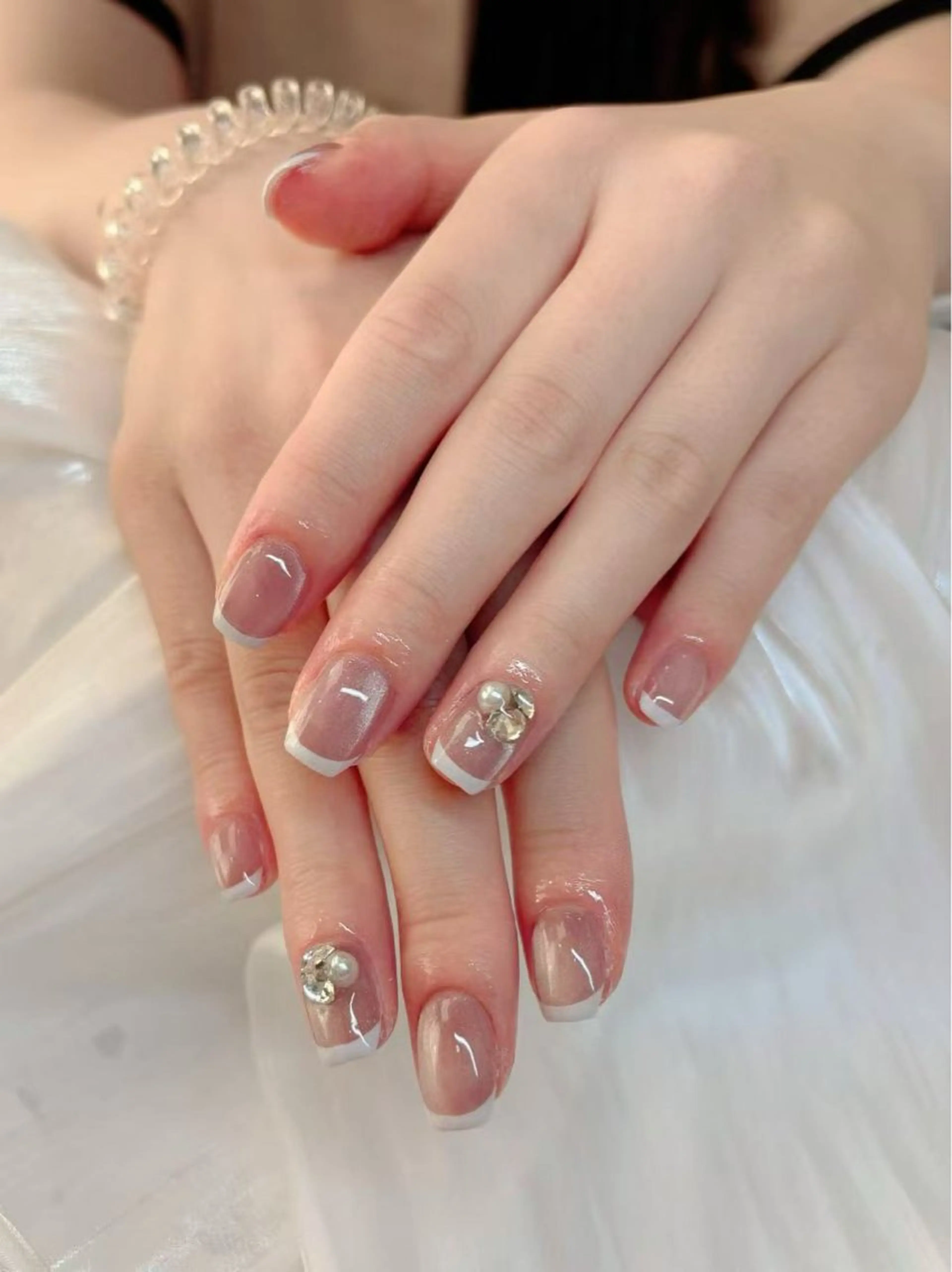 ネイル フットネイル フレンチネイル ジェルネイル ガラスフレンチ 韓国ネイル ハンドネイル ハンドケア The Nail & Eye Lashのその他イメージ