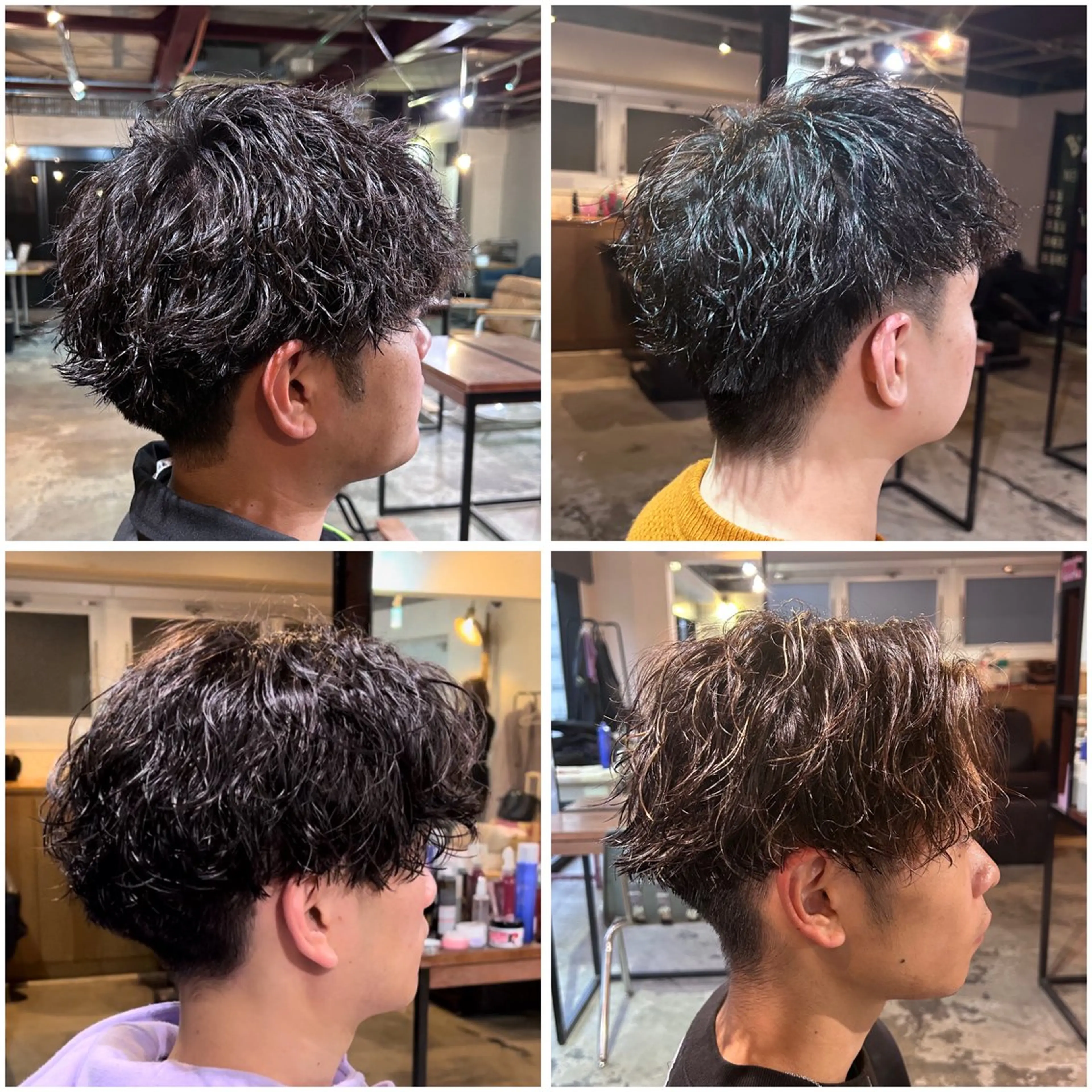 パーマ メンズ カット パーマ トリートメント ダブルカラー/ 透明感/SHISEIのヘアスタイル