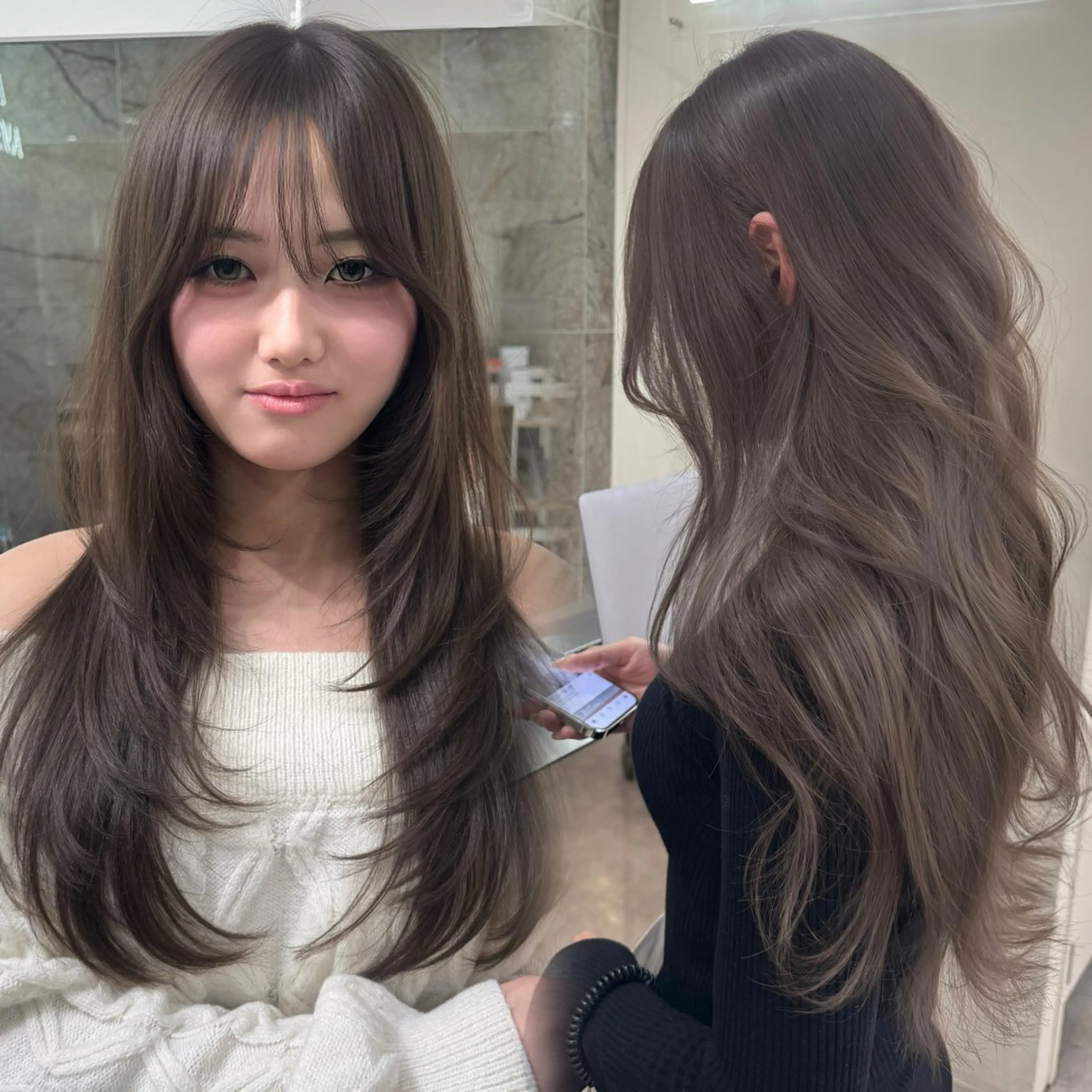 ロング カラー カット ヘアカラー トリートメント D.I.E.V.A 錦糸町 艶髪/美髪質改善＆トリートメント 【ディーバ】所属・🎀レイヤー×透明感 ×髪質改善🎀米田のヘアスタイル
