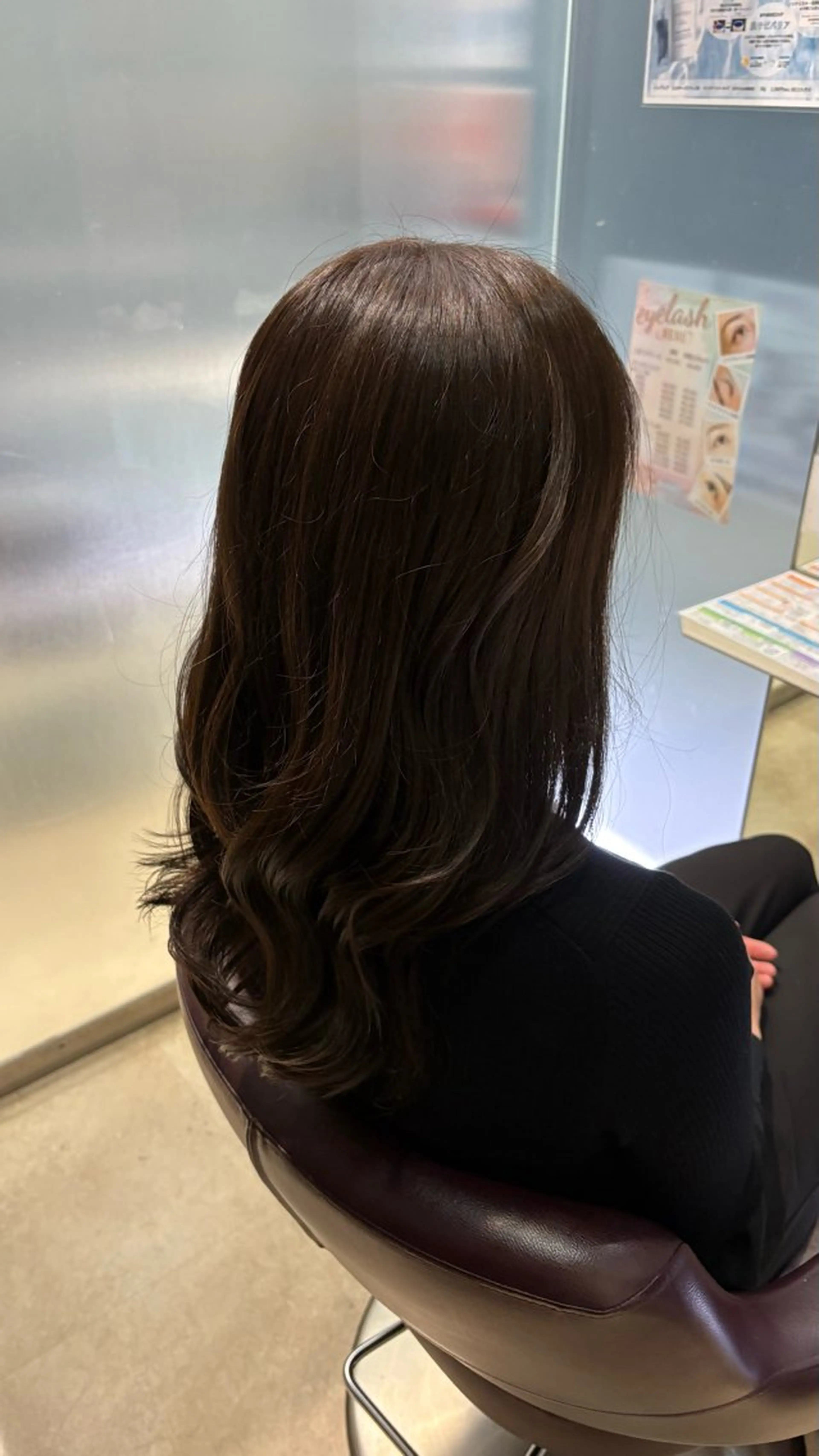 ロング カラー ブラウンカラー ココアブラウン ヘアカラー 石川 果憐のヘアスタイル