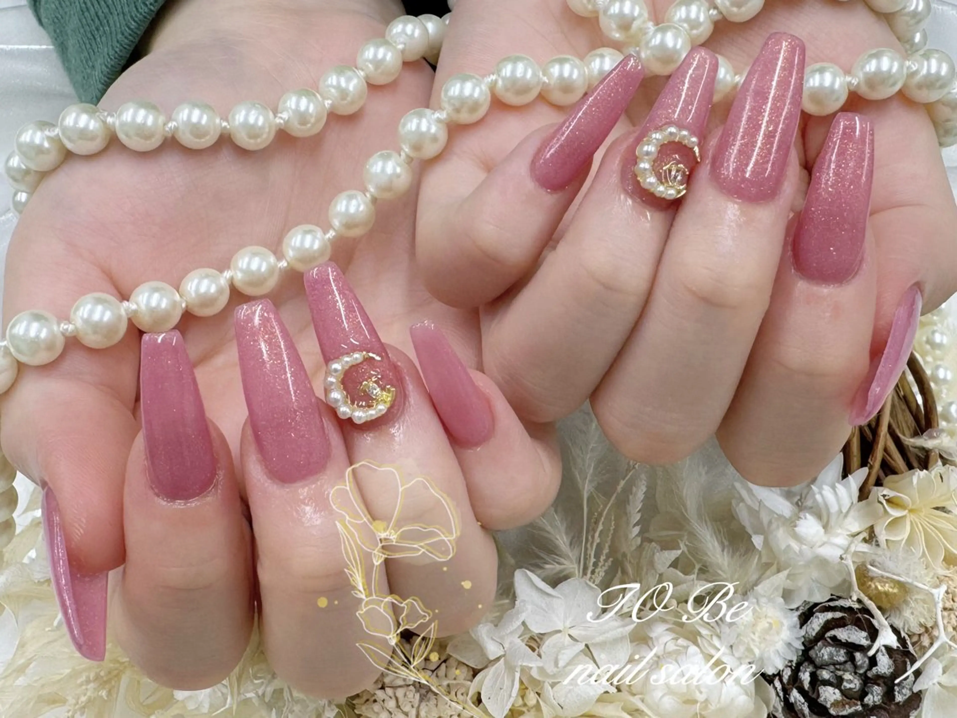 ロング Nail Salon To Be珈月のネイルデザイン