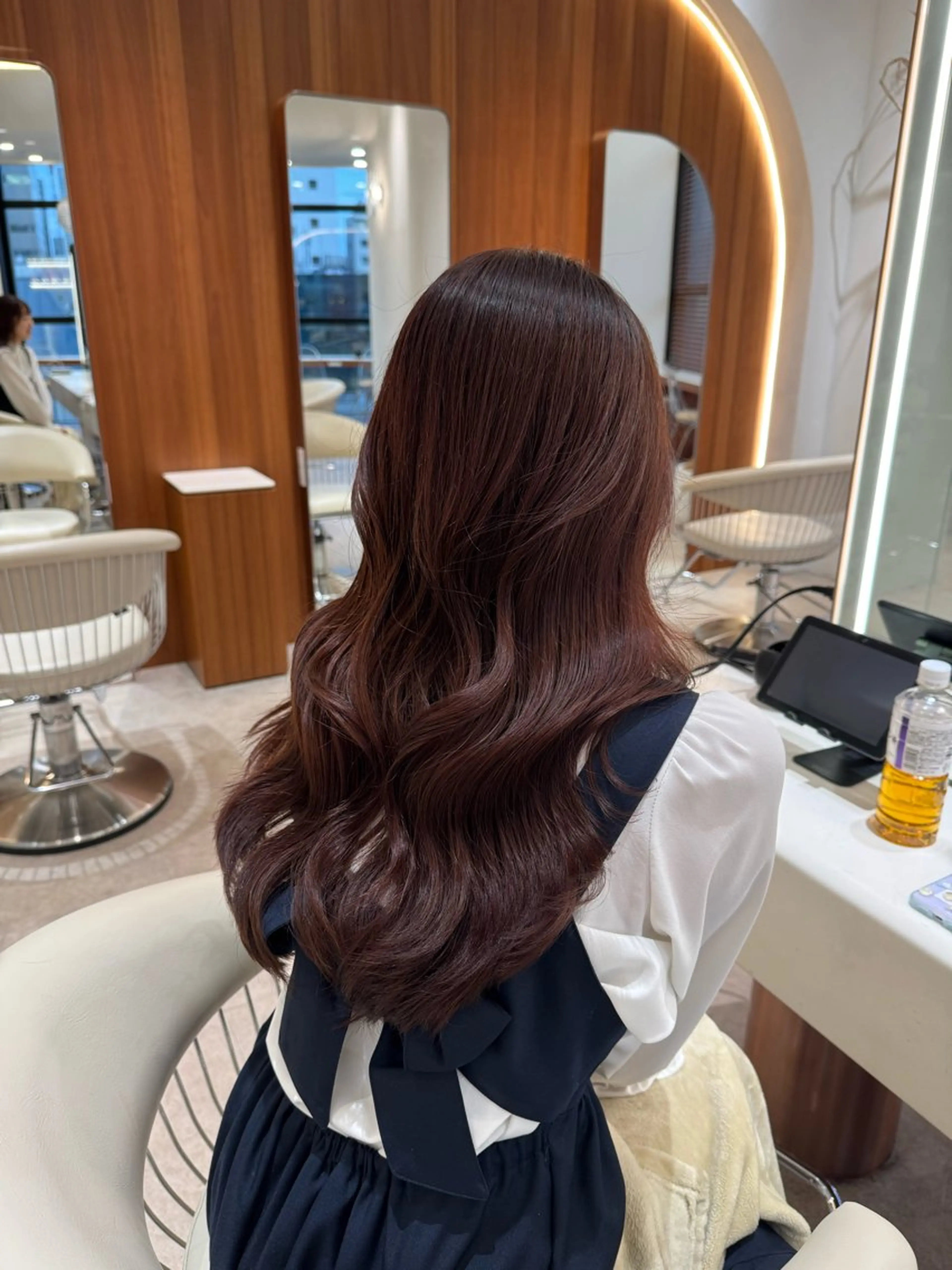 セミロング カラー ブラウンカラー 透明感カラー ピンクカラー ピンクブラウン カット ヘアカラー ヘアセット 韓国レイヤー🇰🇷 韓国研修◎渋谷カイトのヘアスタイル