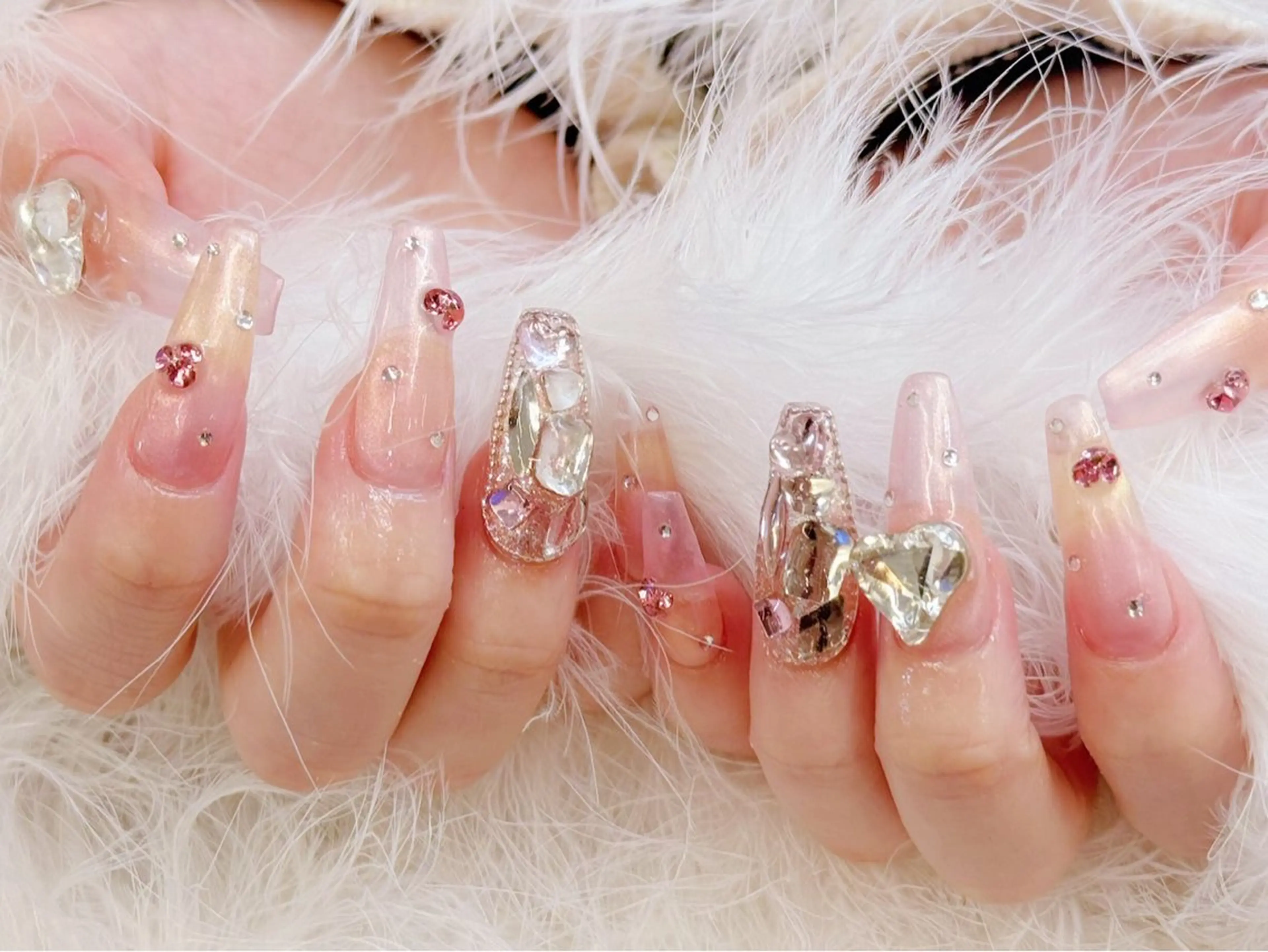 ネイル アートネイル フラッシュネイル フラワーネイル ジェルネイル ガーリー Puti nailのネイルデザイン