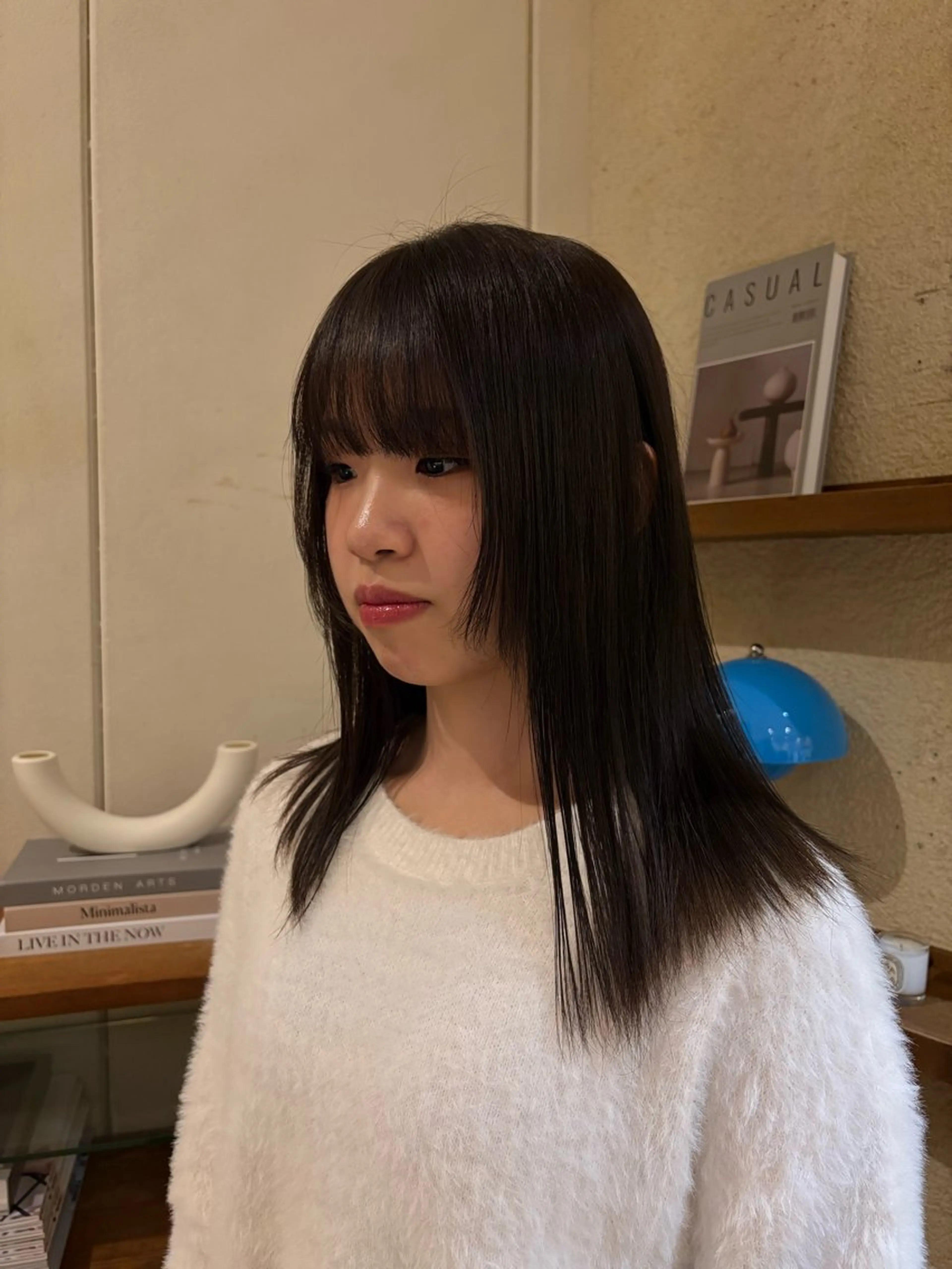 ミディアム 縮毛矯正 武田玲音/カラー モデル/堀江のヘアスタイル