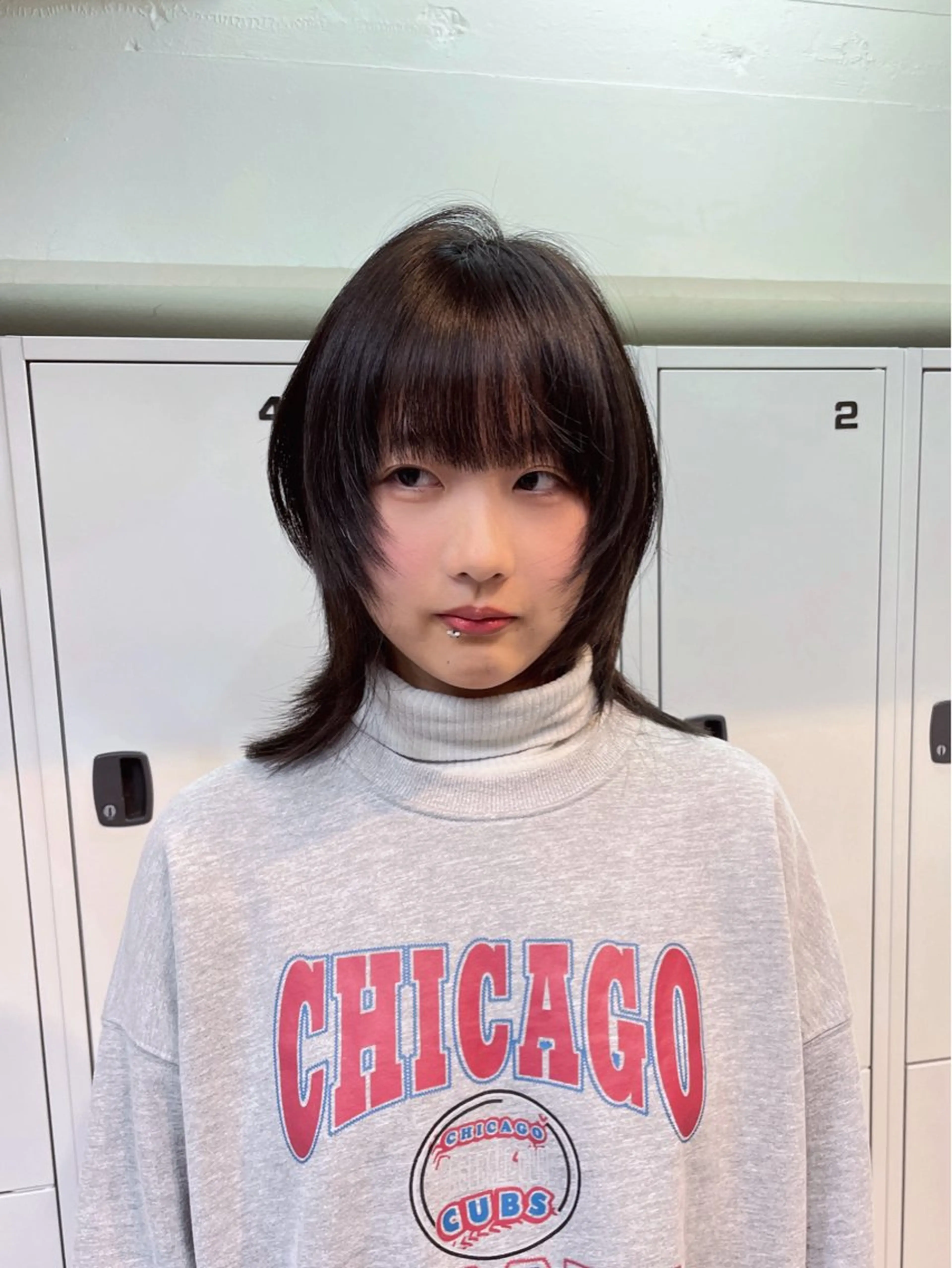 ミディアム ハイレイヤー レイヤーカット ウルフカット ウルフレイヤー カット yu-kaハッシュ カット/韓国レイヤーのヘアスタイル