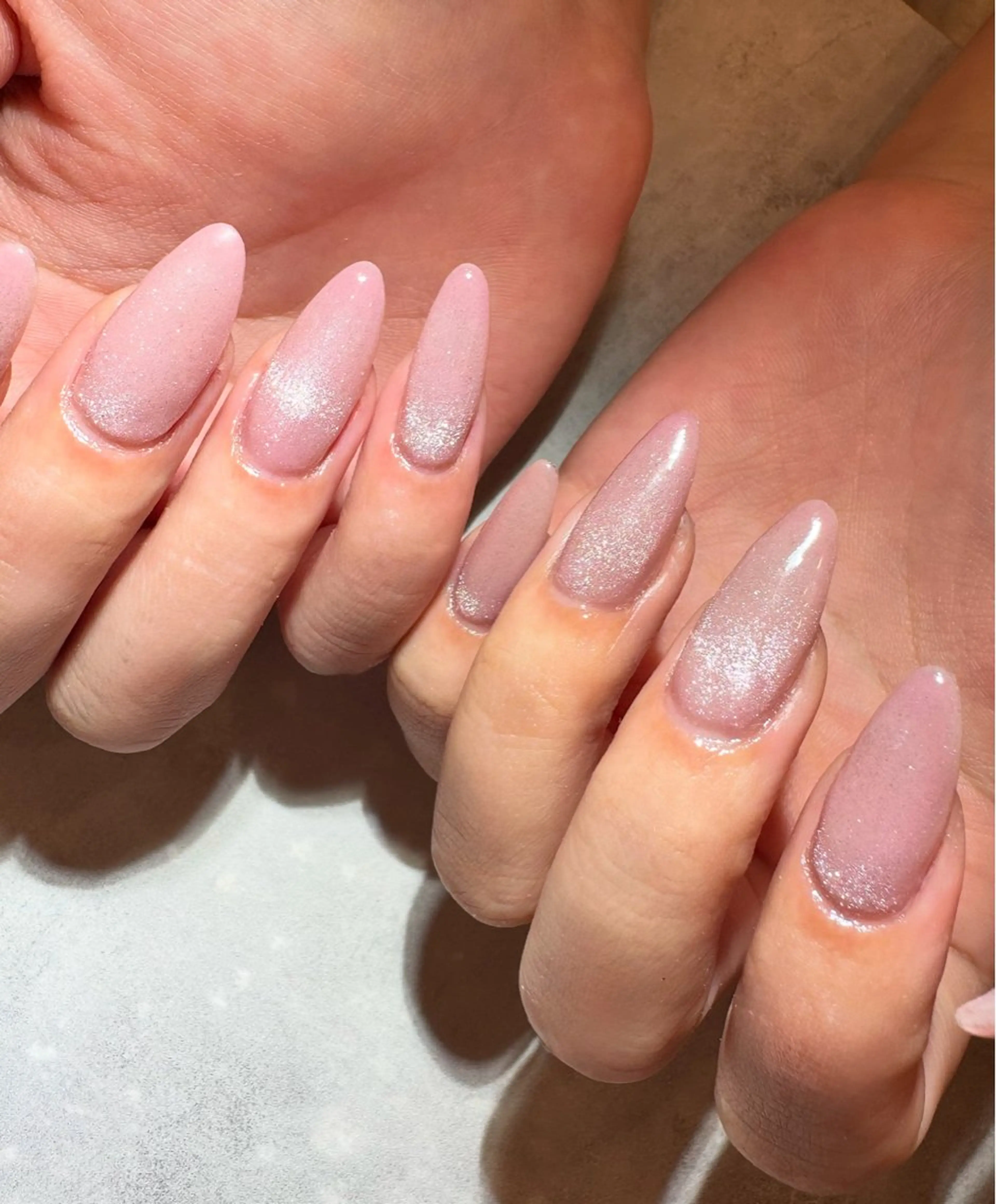 ネイル 長さ出し ジェルネイル マグネットネイル メンズネイル ピンク ハンドネイル マイムネイル所属・MIMnail メンズネイリストのネイルデザイン