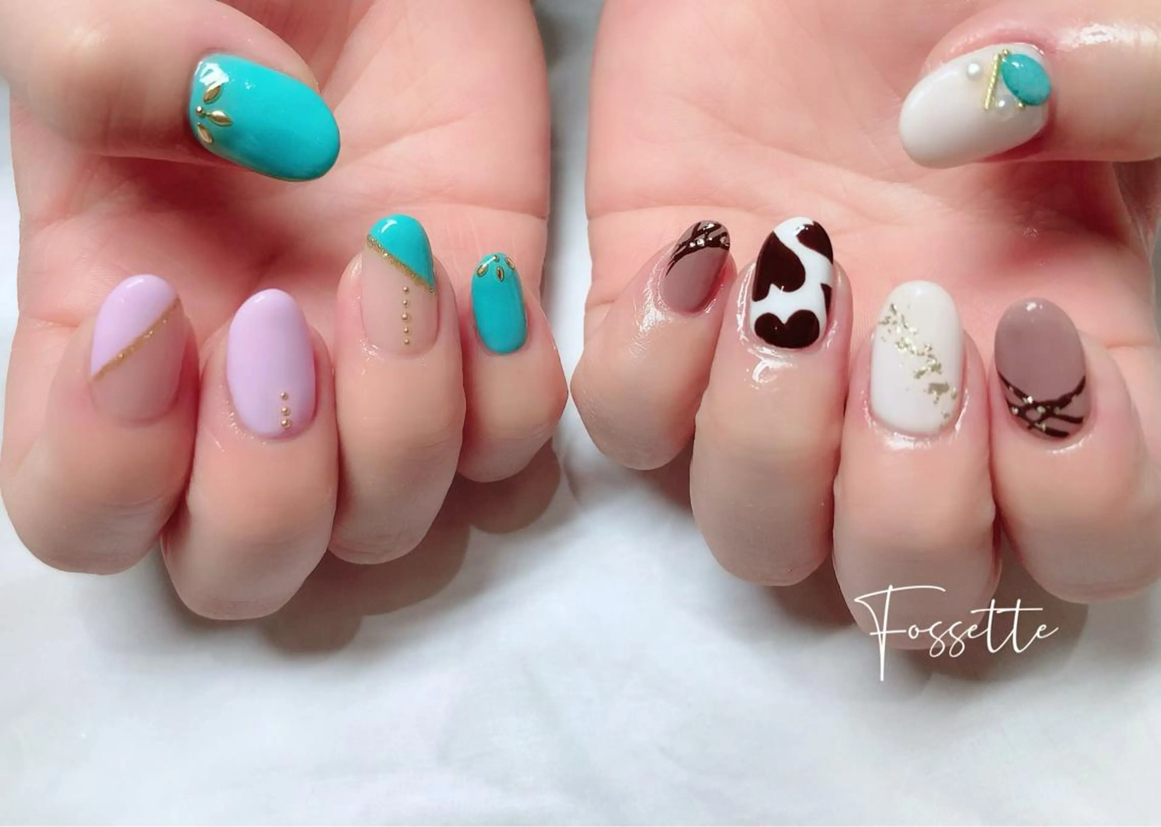 ネイル フレンチネイル ハート バレンタイン nailsalon Fossetteのネイルデザイン