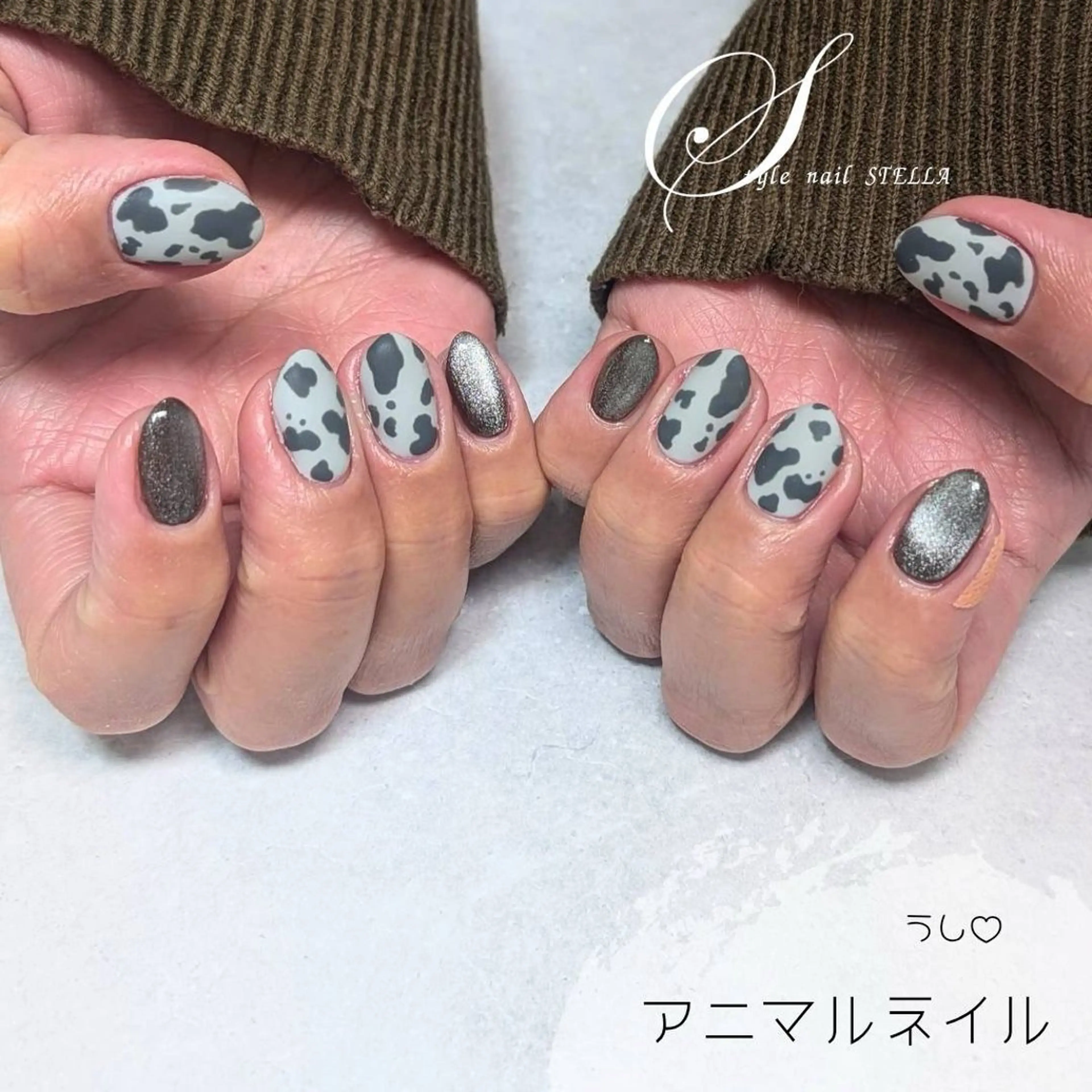 ネイル アニマル柄 ハンドネイル ステラ marikominoのネイルデザイン