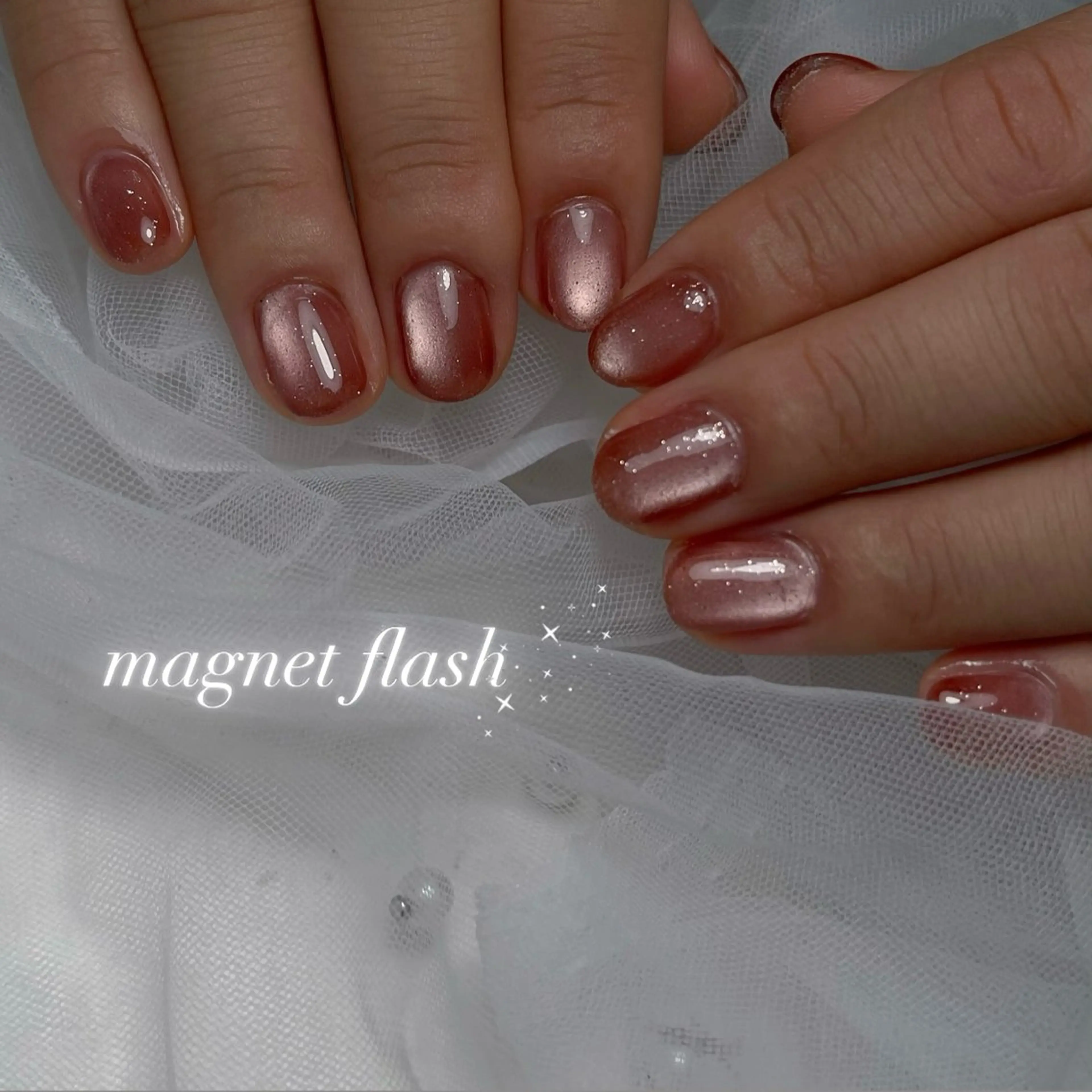 ネイル 長さ出し フラッシュネイル ジェルネイル 韓国ネイル マグネットネイル ハンドネイル RE SALONのネイルデザイン