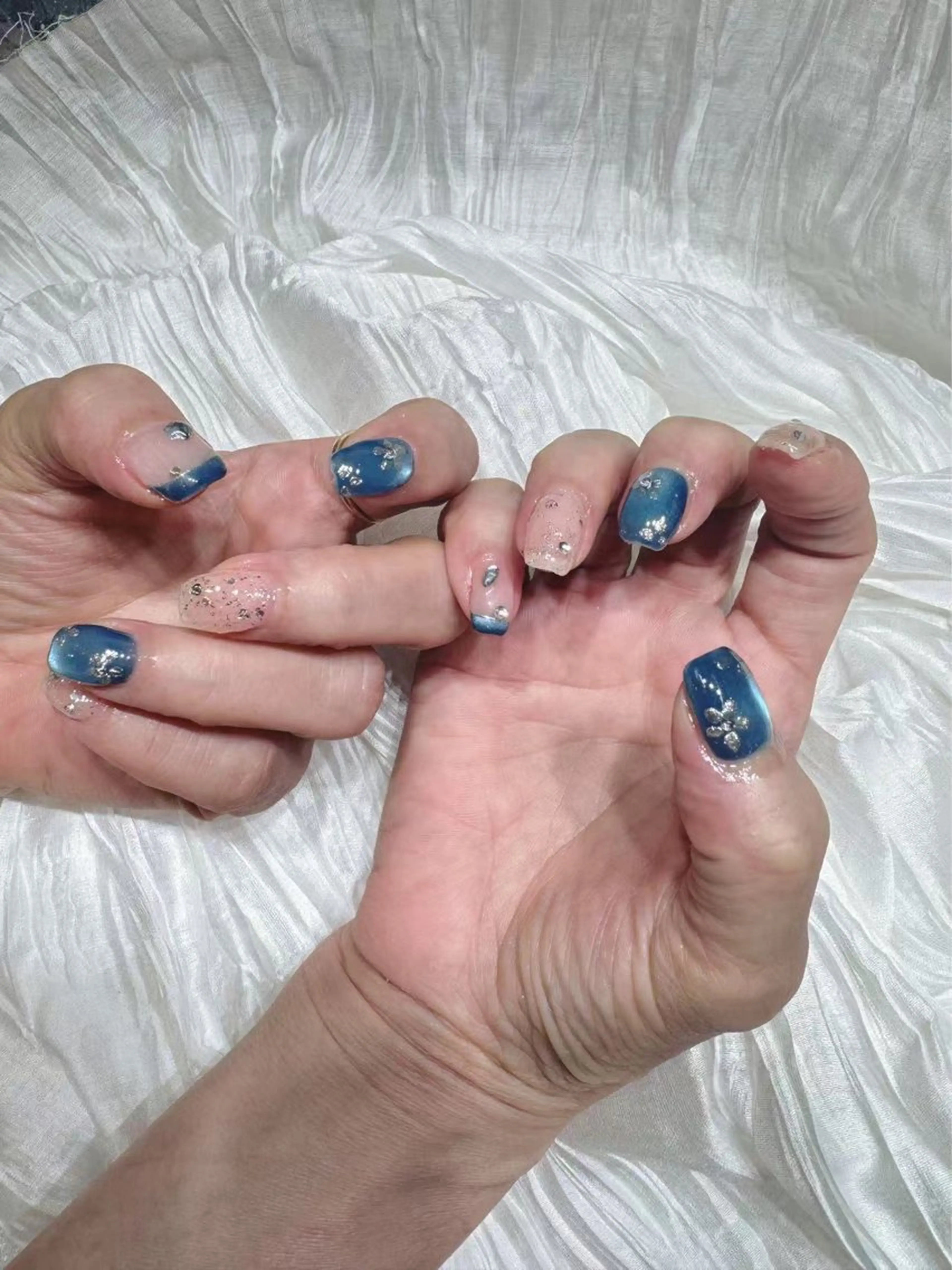 ネイル アートネイル フットネイル ジェルネイル ハート マグネットネイル Babarla　Nail　Salon所属・babarla Nailのネイルデザイン