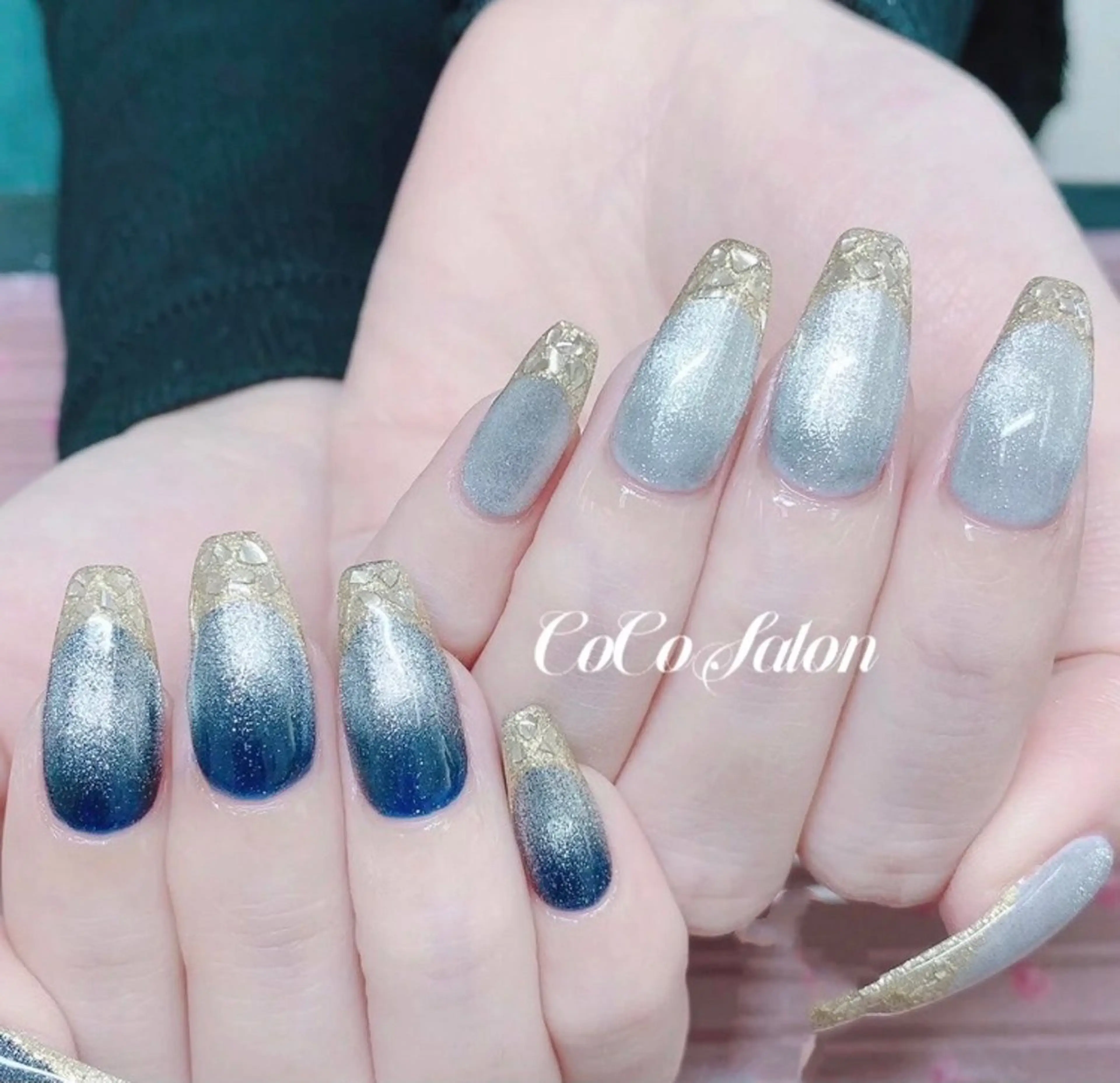 ネイル フレンチネイル ガラスフレンチ グラデーション ホログラムネイル キラキラネイル CoCo Salon ネイル/睫毛/脱毛のネイルデザイン