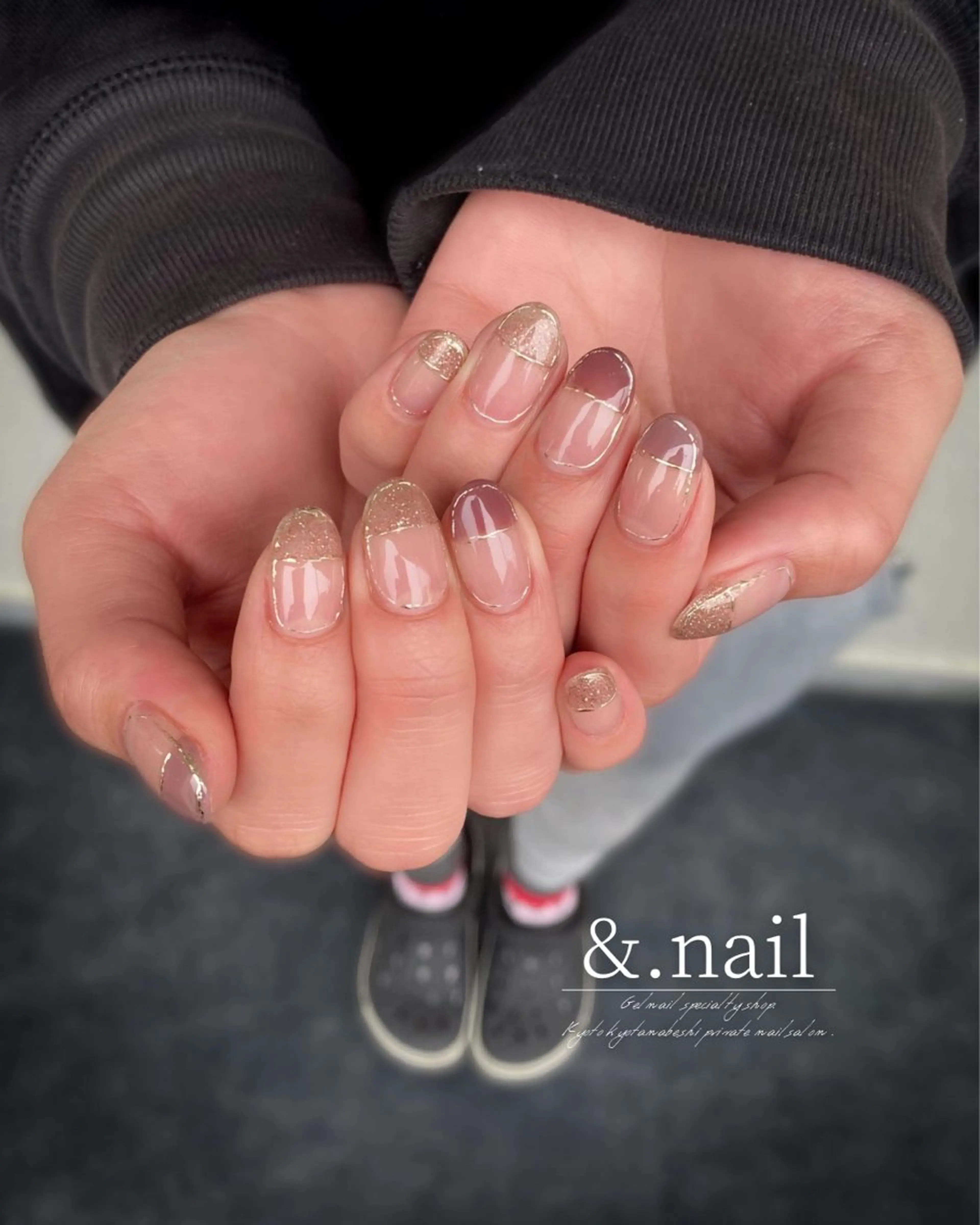 ネイル 桜ネイル フレンチネイル オフィスネイル ピンク シンプルネイル ハンドネイル &.nail/ ニュアンス/持込み可のネイルデザイン