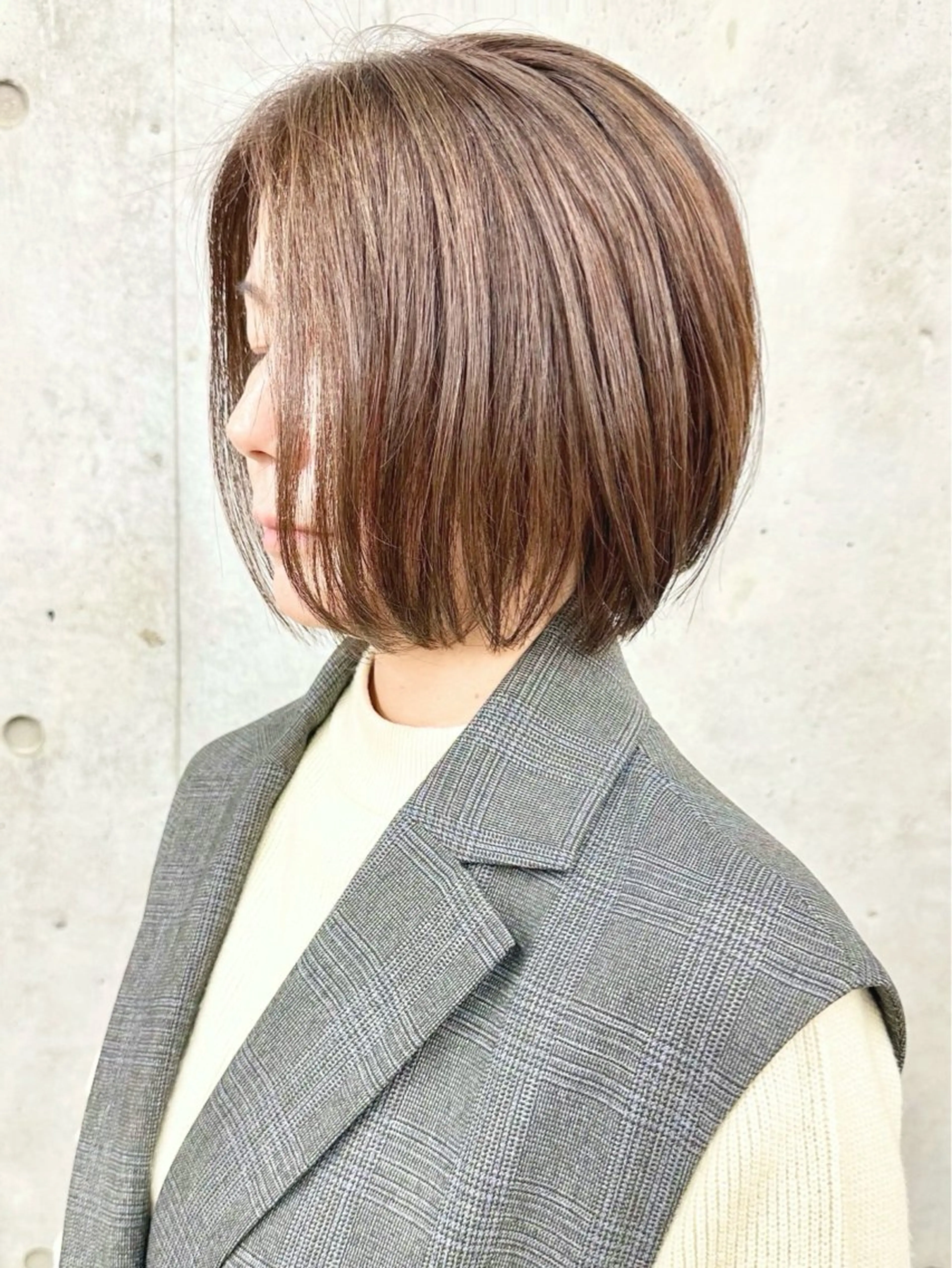 ミディアム 小顔ボブ/お悩み解決 /ボブパーマ/とういのヘアスタイル