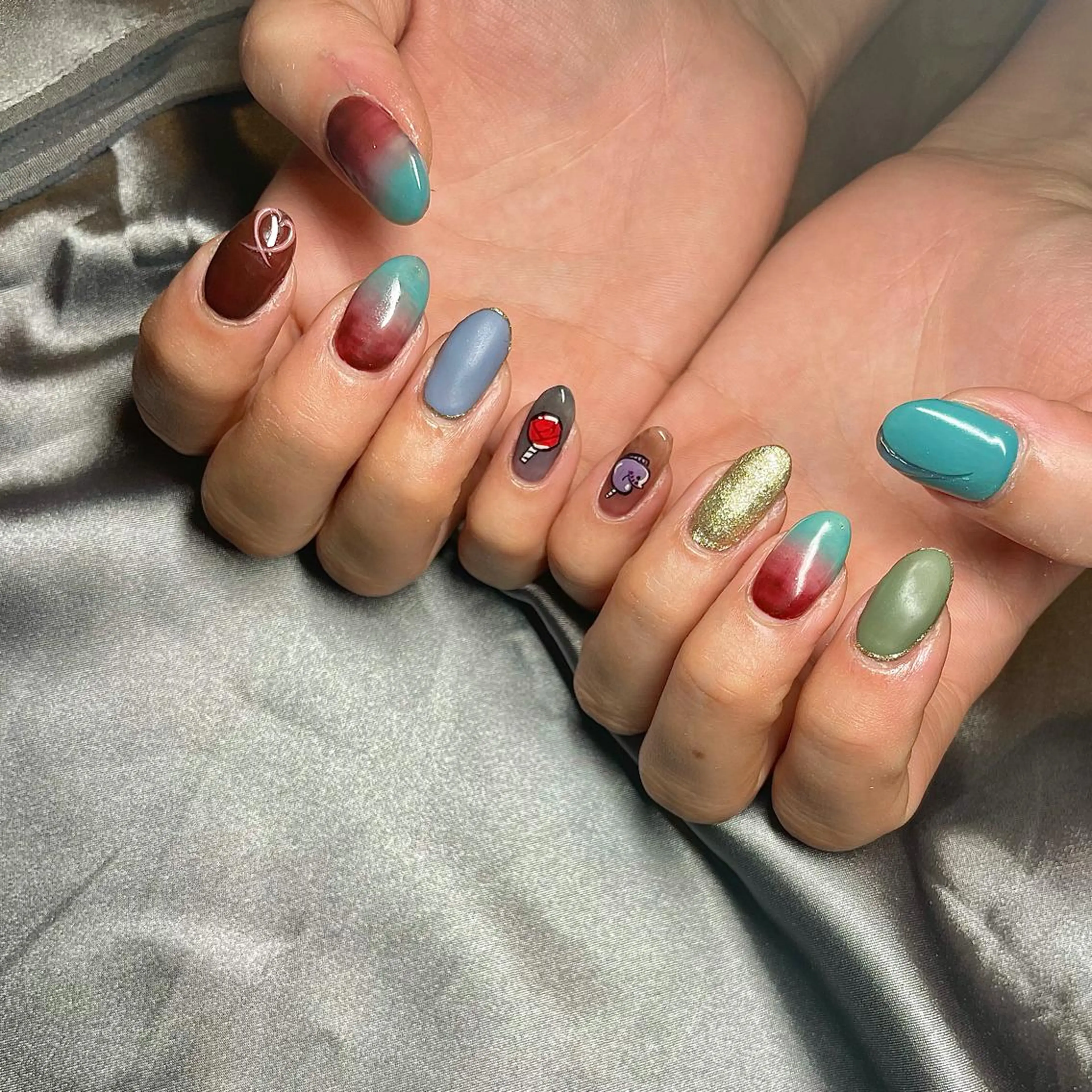 セミロング カラー パーマ ヘアアレンジ メンズ キッズ ネイル マツエク・マツパ アイブロウ nail&eye Aoのマツエク・マツパデザイン