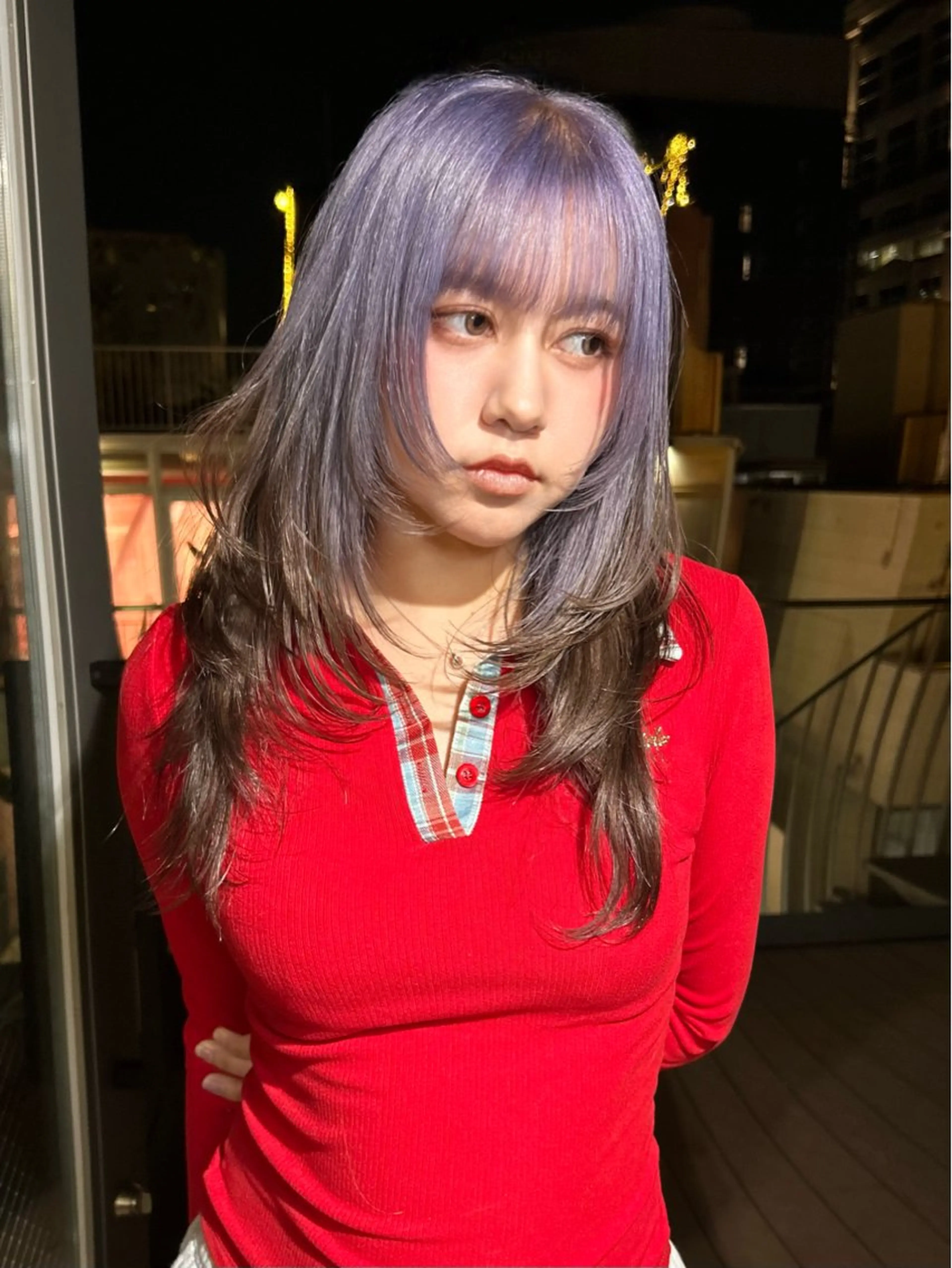 セミロング ヘアカラー 鈴木 華奈のヘアスタイル