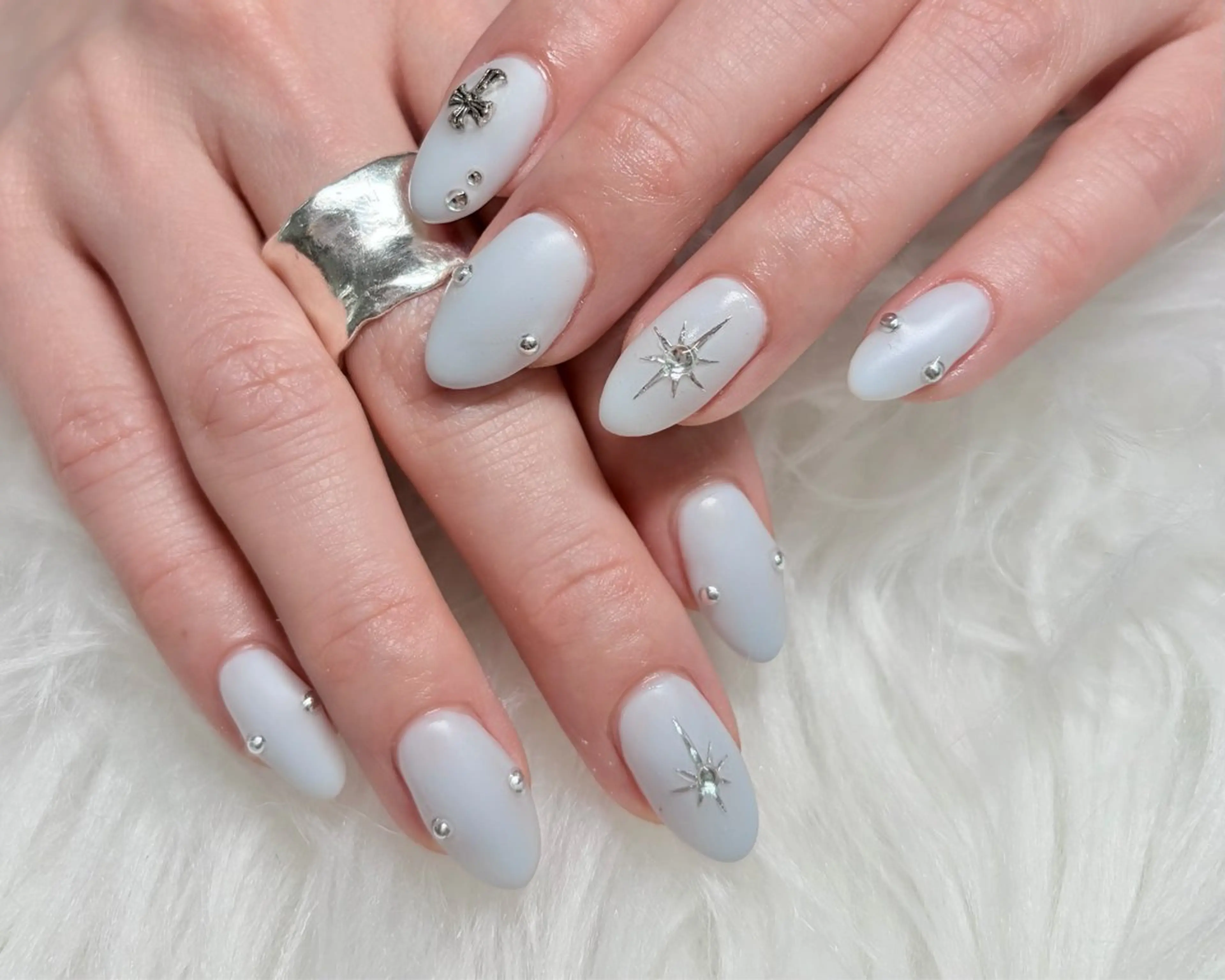 ネイル ブルー マットネイル ハンドネイル macoto ネイル/渋谷のネイルデザイン