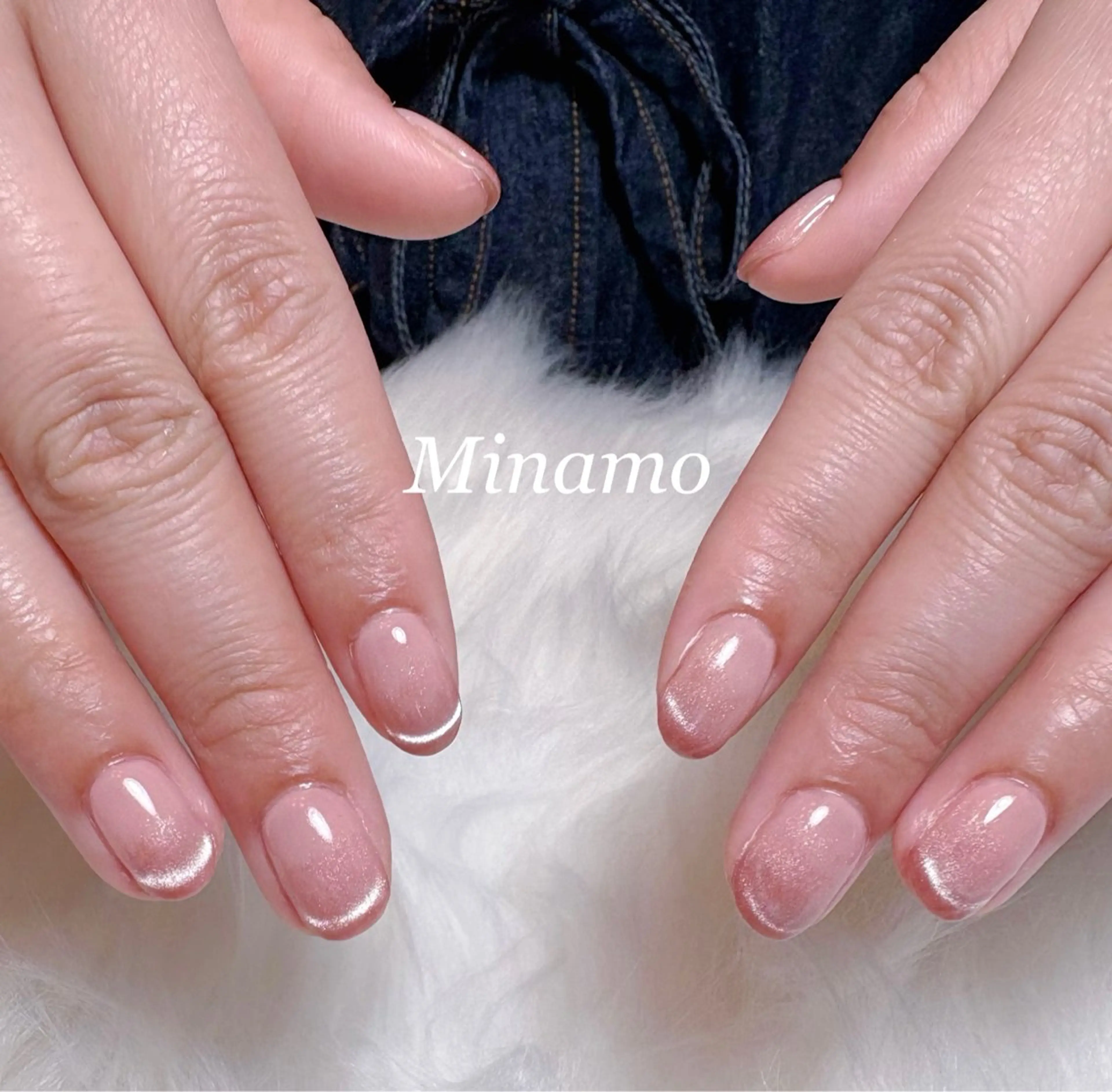 ネイル フレンチネイル マグネットネイル マグネットフレンチ ハンドネイル Minamo 🩵のネイルデザイン