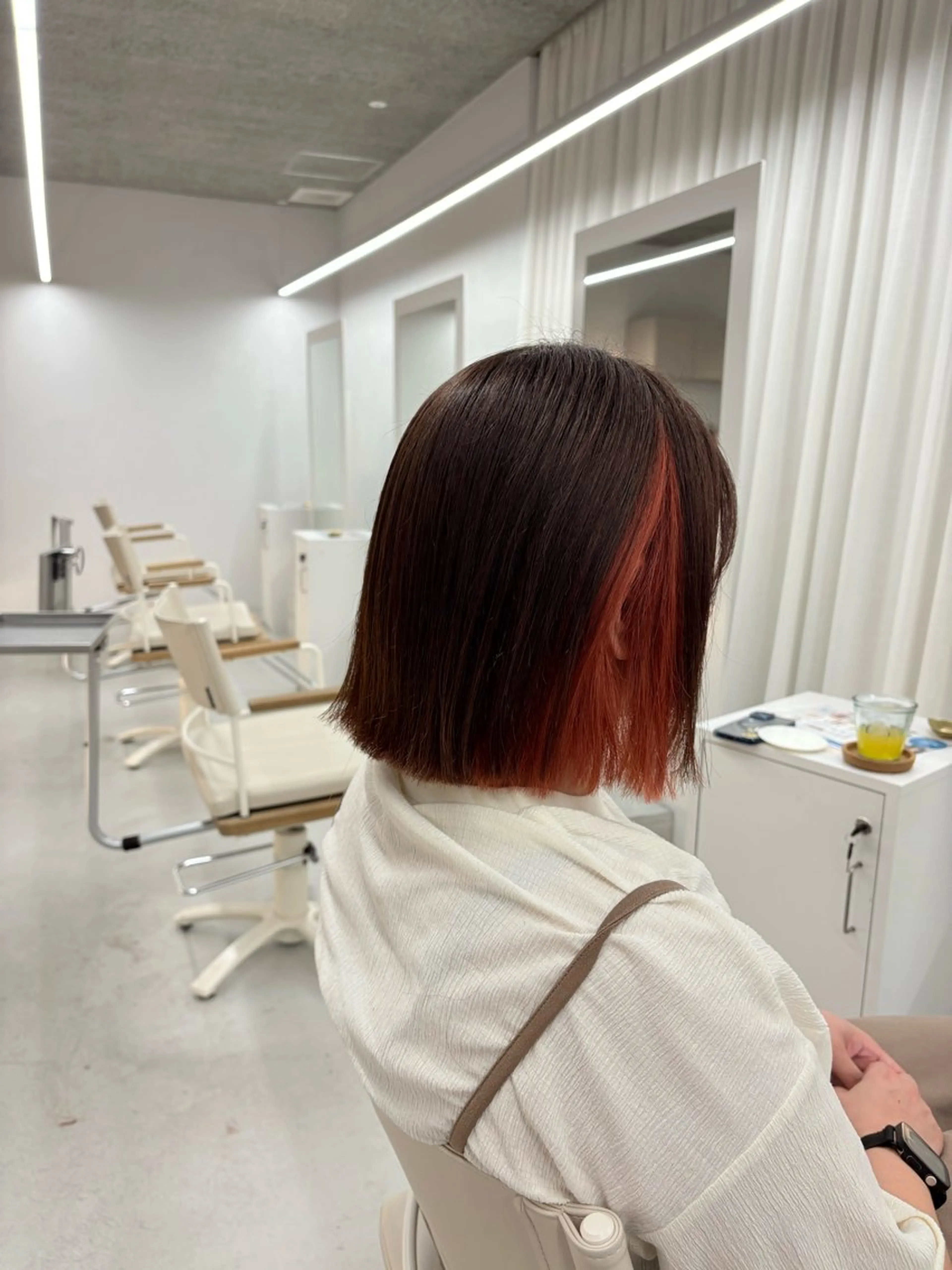 ミディアム カラー ヘアカラー トリートメント 透明感/艶髪カラー/ 韓国/rinaのヘアスタイル