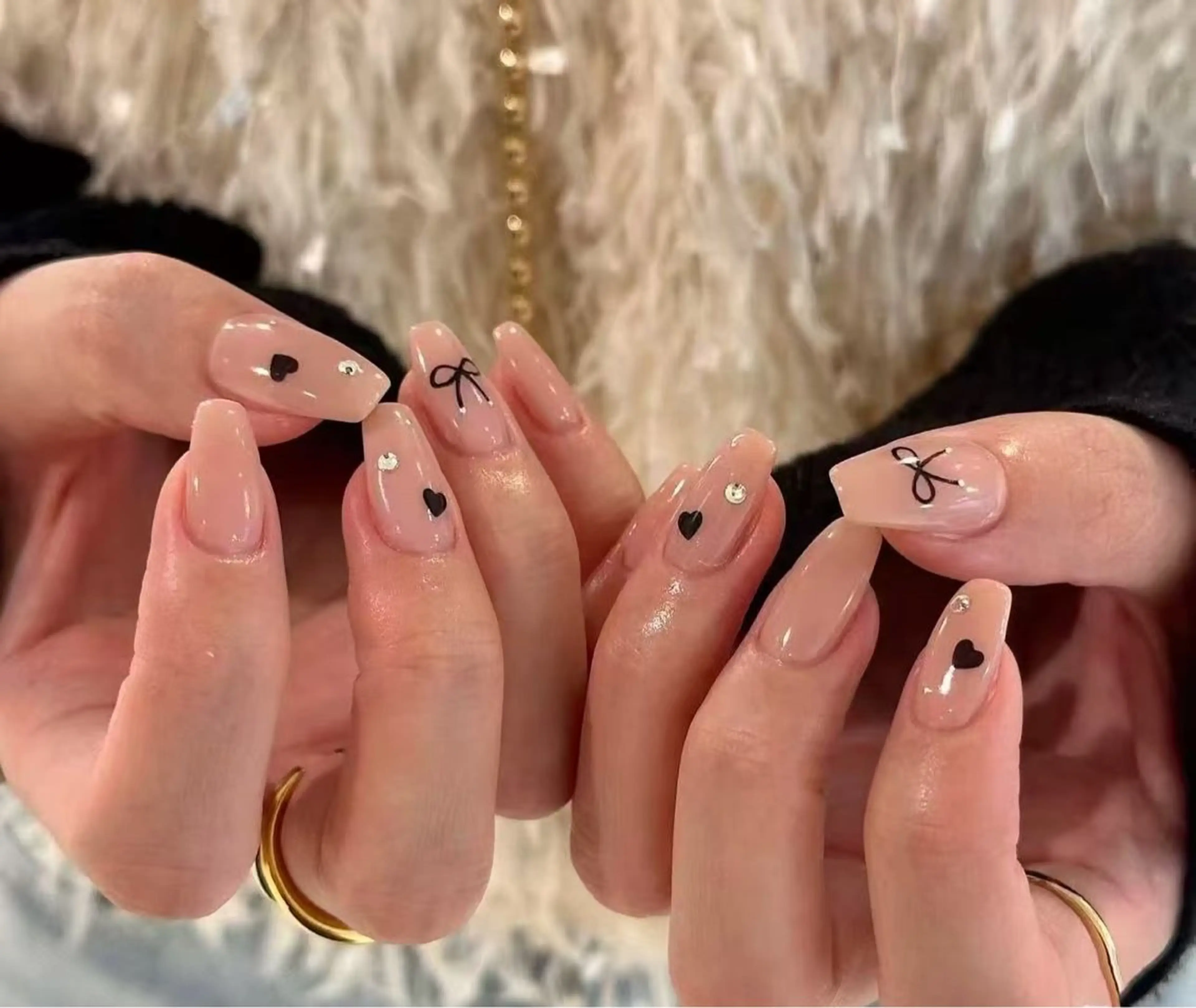 ネイル フラワーネイル フレンチネイル ジェルネイル ガラスフレンチ ハート ハンドネイル BabyYouMi ねねのネイルデザイン