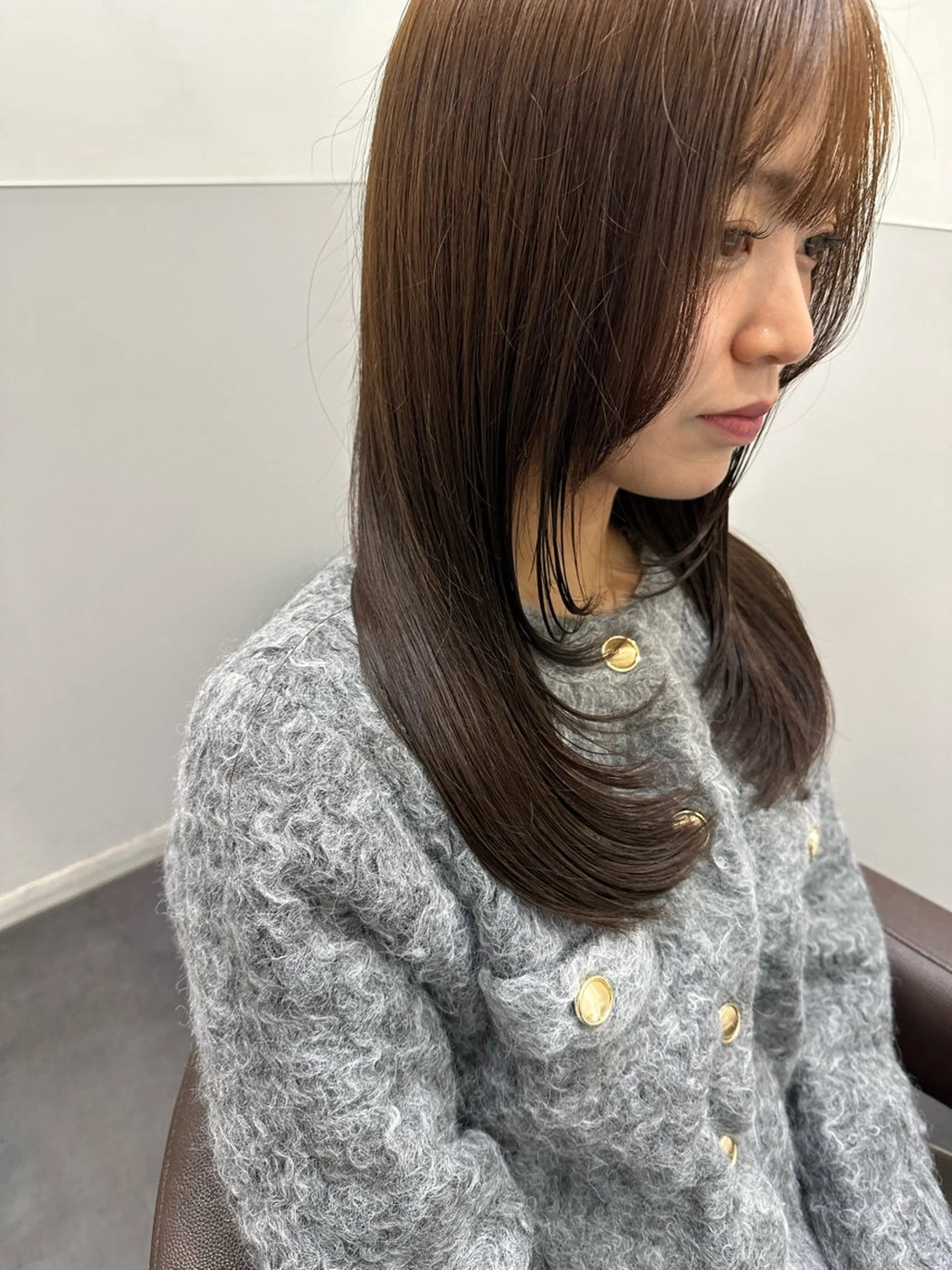 ロング カラー 透明感カラー 顔周りカット レイヤーカット 小顔カット カット ヘアカラー トリートメント 【レイヤー/韓国風 /髪質改善】RINのヘアスタイル