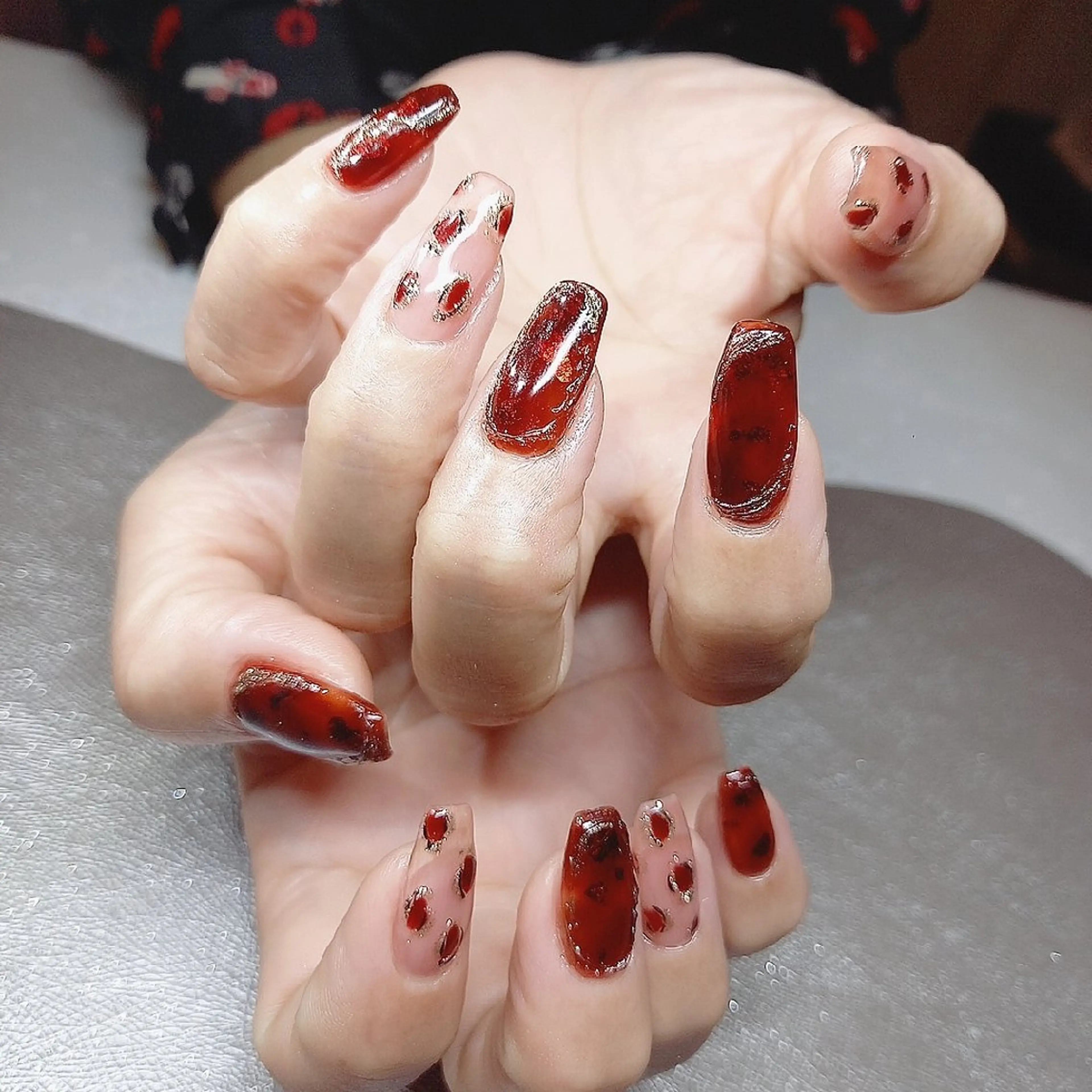 ネイル アニマル柄 ボルドー salon de Princess所属・salon de  Princessのネイルデザイン