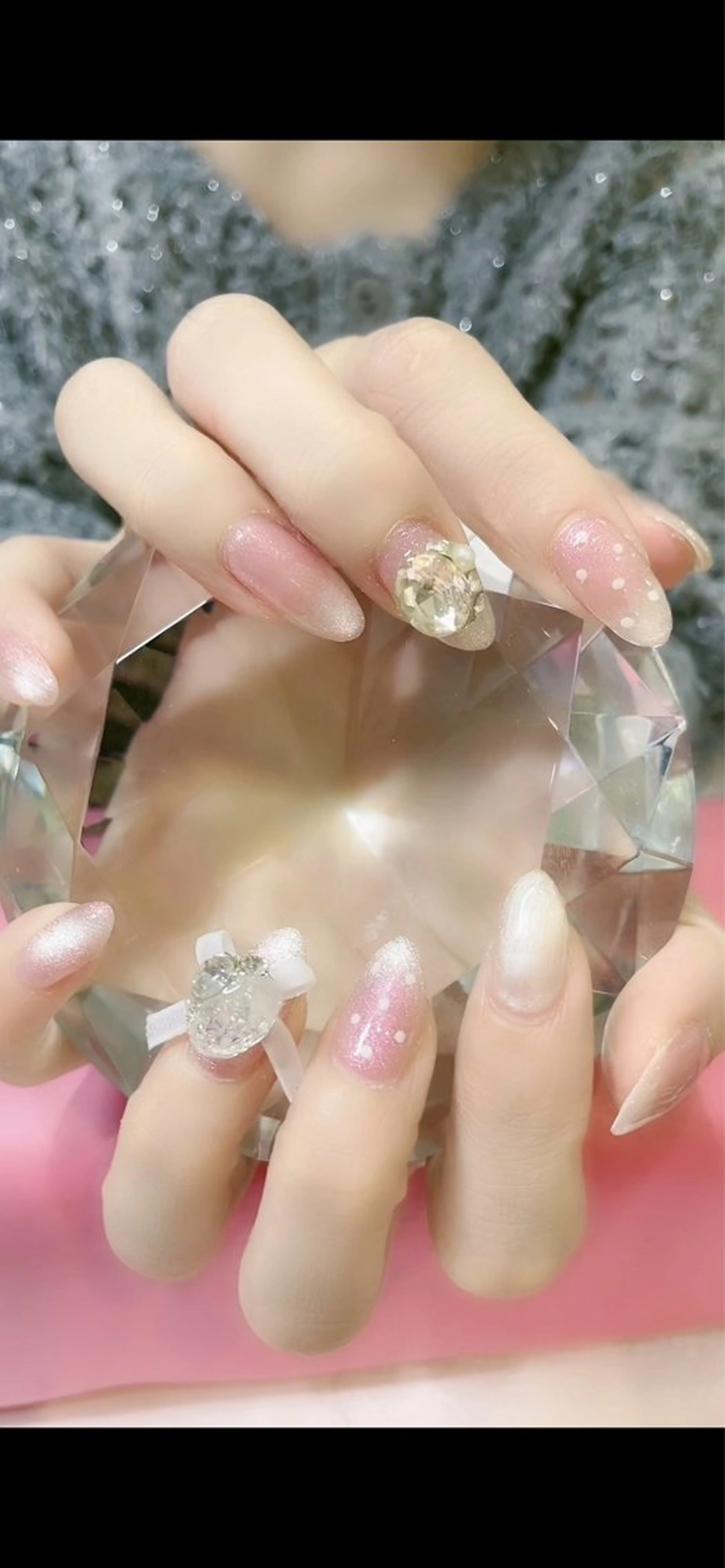 ネイル ジェルネイル マグネットネイル ピンク 美容室アイカ所属・大宮美容室IKA エステサロンのマツエク・マツパデザイン